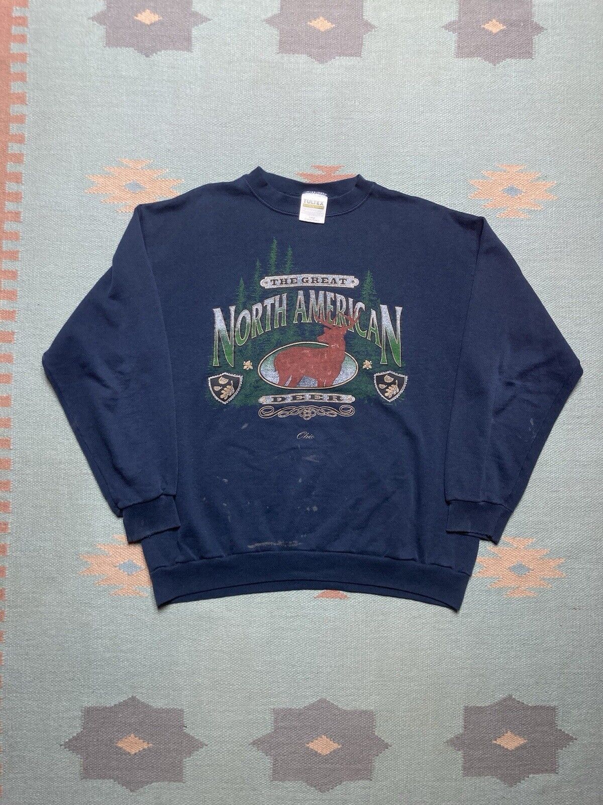 Vintage VTG sweatshirt the great North American deer hunting Ohio L Size US L / EU 52-54 / 3 - 1 Thumbnail
