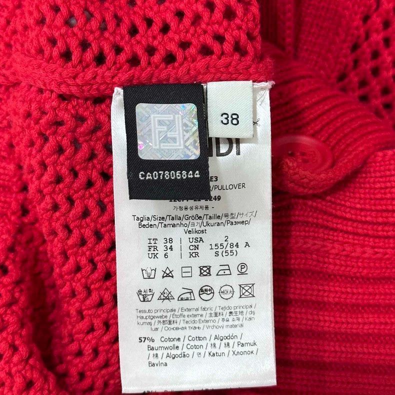 Fendi Red Heart Knit Cardigan Fendi Size M / US 6-8 / IT 42-44 - 5 Thumbnail