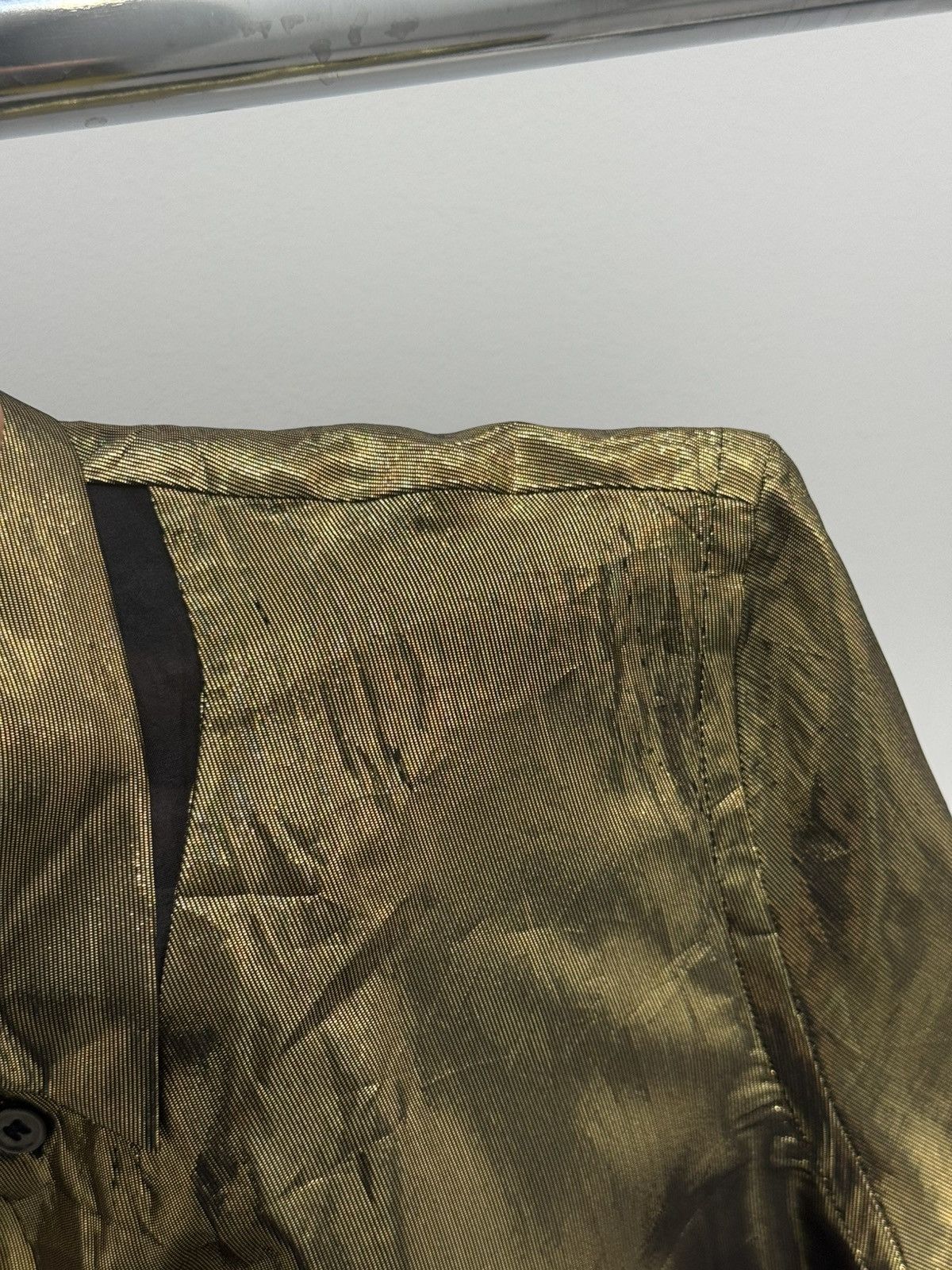JULIEN DAVID JULIEN DAVID Gold Metal Silk Shirt Size US M / EU 48-50 / 2 - 5 Thumbnail