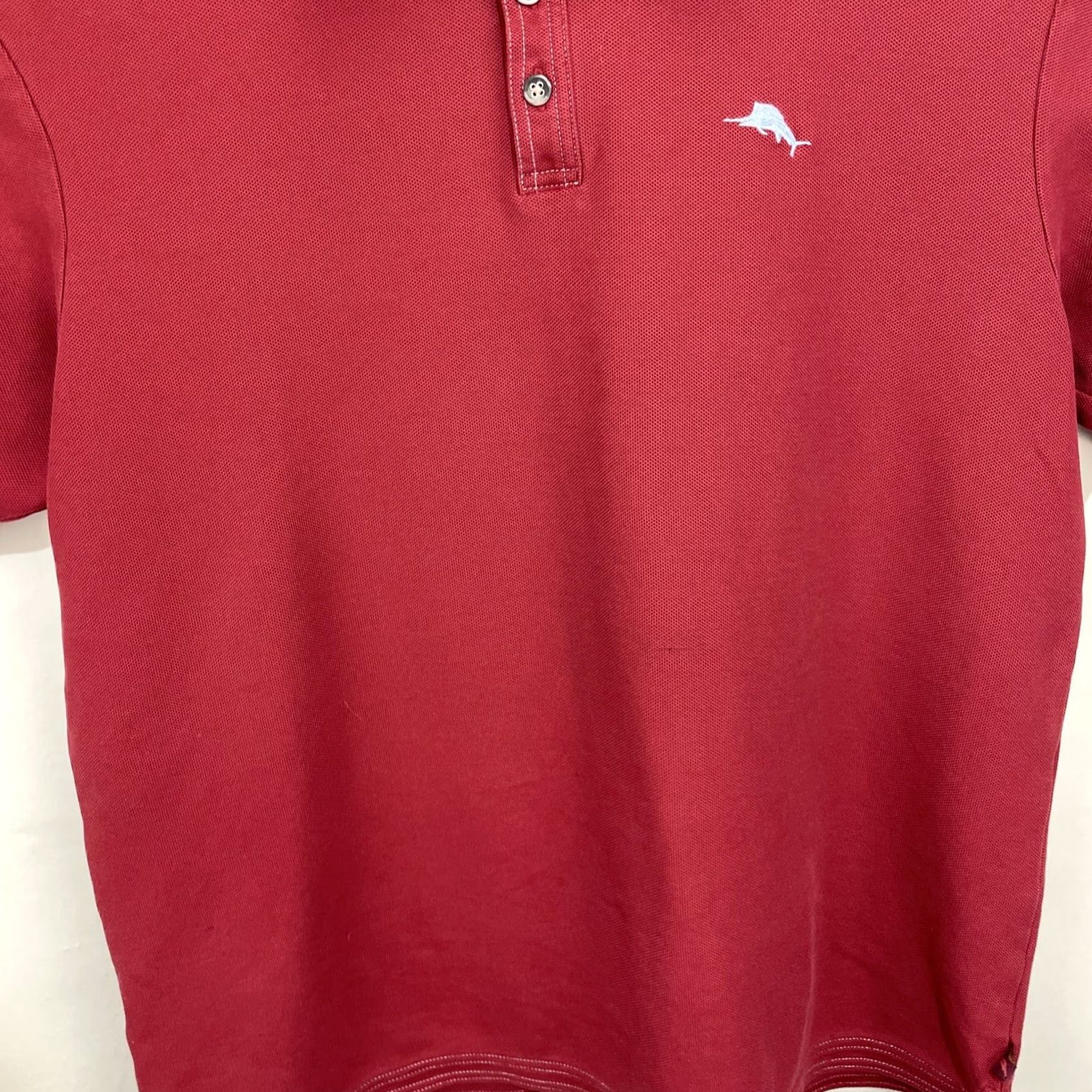 Tommy Bahama Tommy Bahama Polo Shirt XL Red Solid Short Sleeve Pima Cotton Blend Embroidered Logo Men's Shirt Size US XL / EU 56 / 4 - 7 Thumbnail