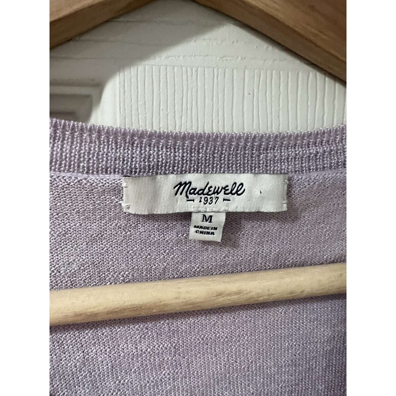 Madewell MADEWELL Northstar Pullover 100% Merino Purple M A003297 Size M / US 6-8 / IT 42-44 - 4 Thumbnail