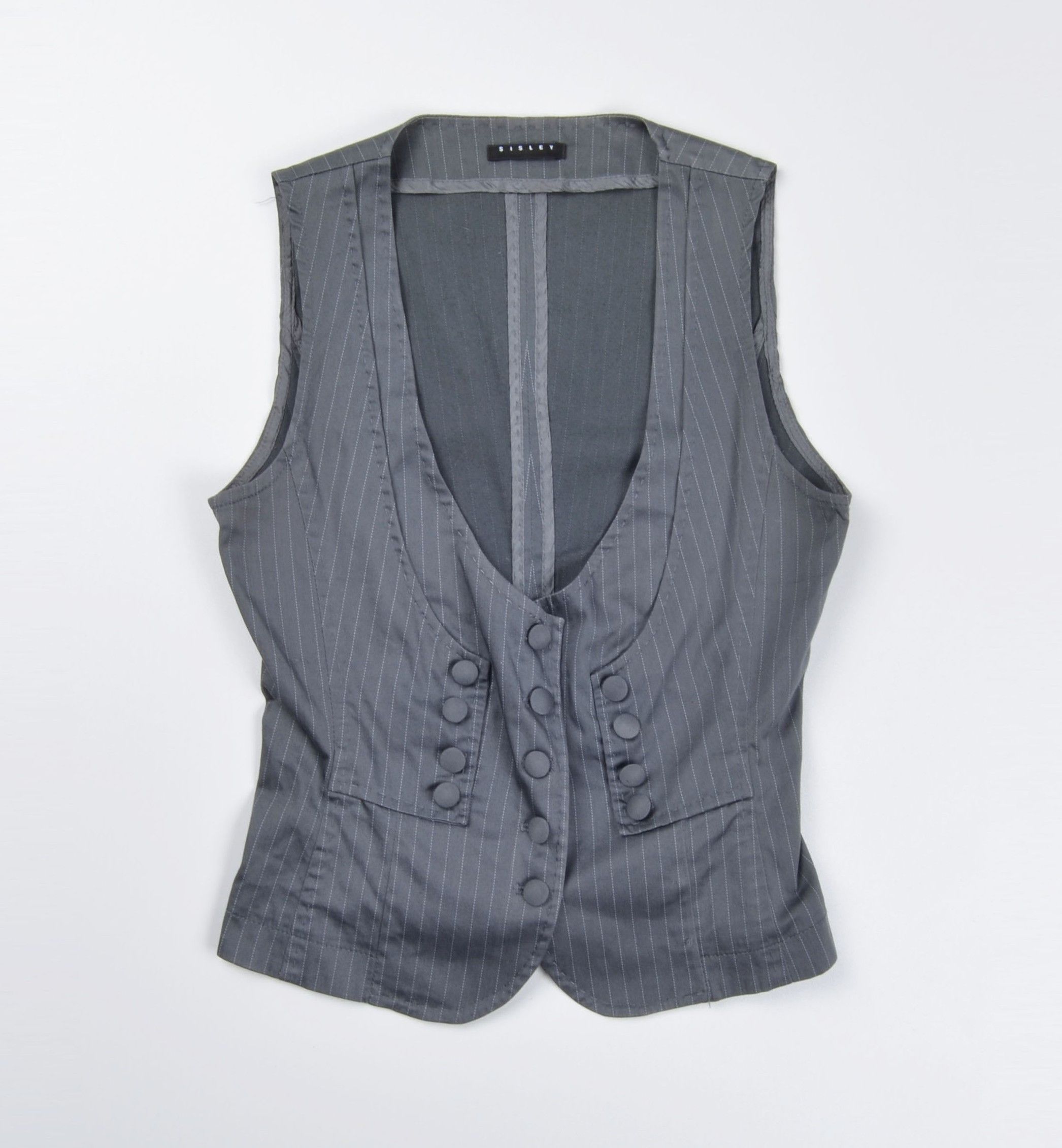 Sisley Vintage Sisley Y2K Officecore Striped Vest Top Size S / US 4 / IT 40 - 3 Thumbnail