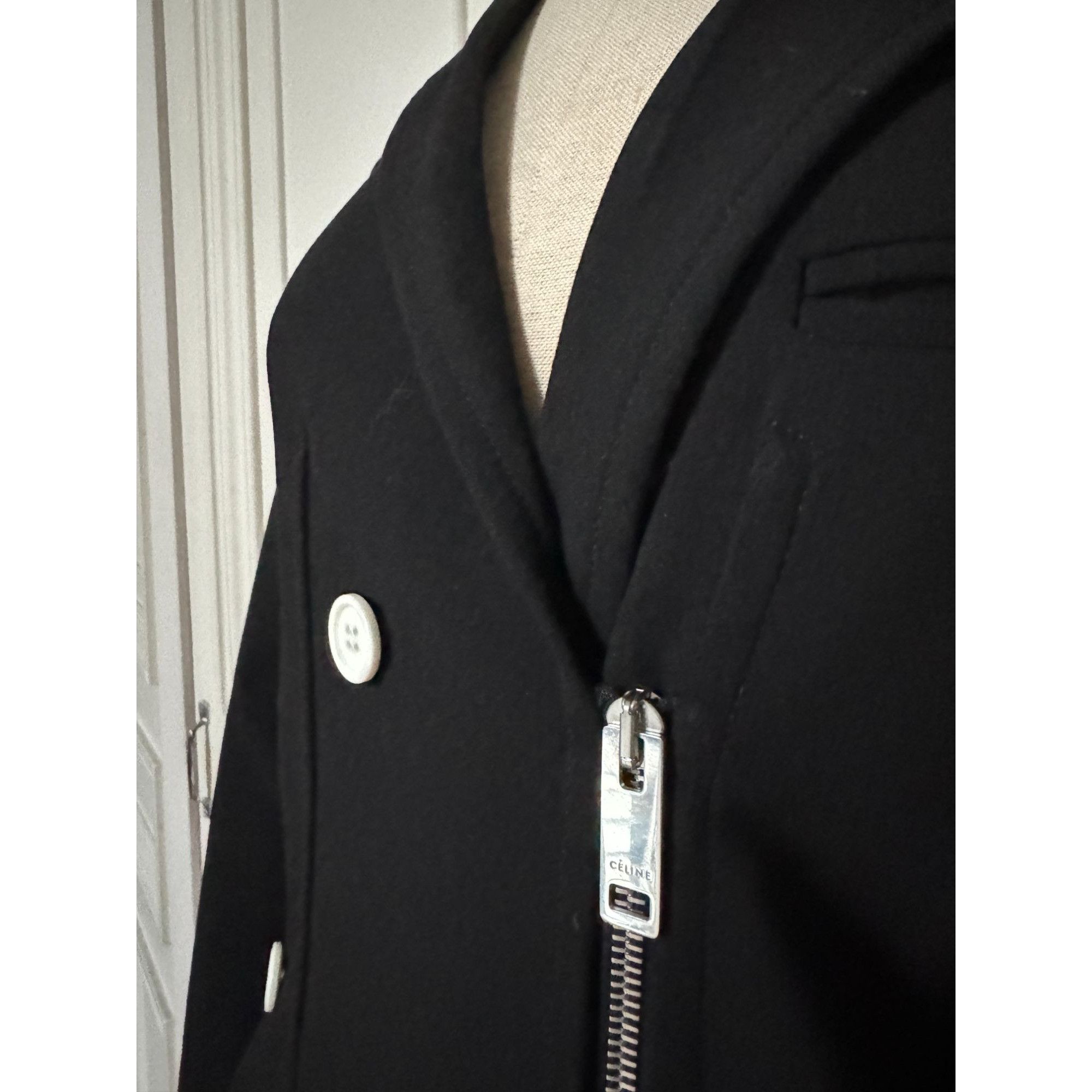 Celine SS 2016 Black Wool Blazer Jacket Size S / US 4 / IT 40 - 3 Thumbnail