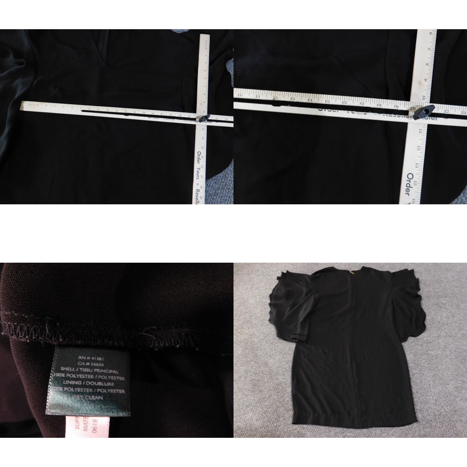 Ralph Lauren Lauren Ralph Lauren Dress Womens 12 Black Flutter Ruffle Sleeve Shift Cocktail Size XL / US 12-14 / IT 48-50 - 8 Thumbnail