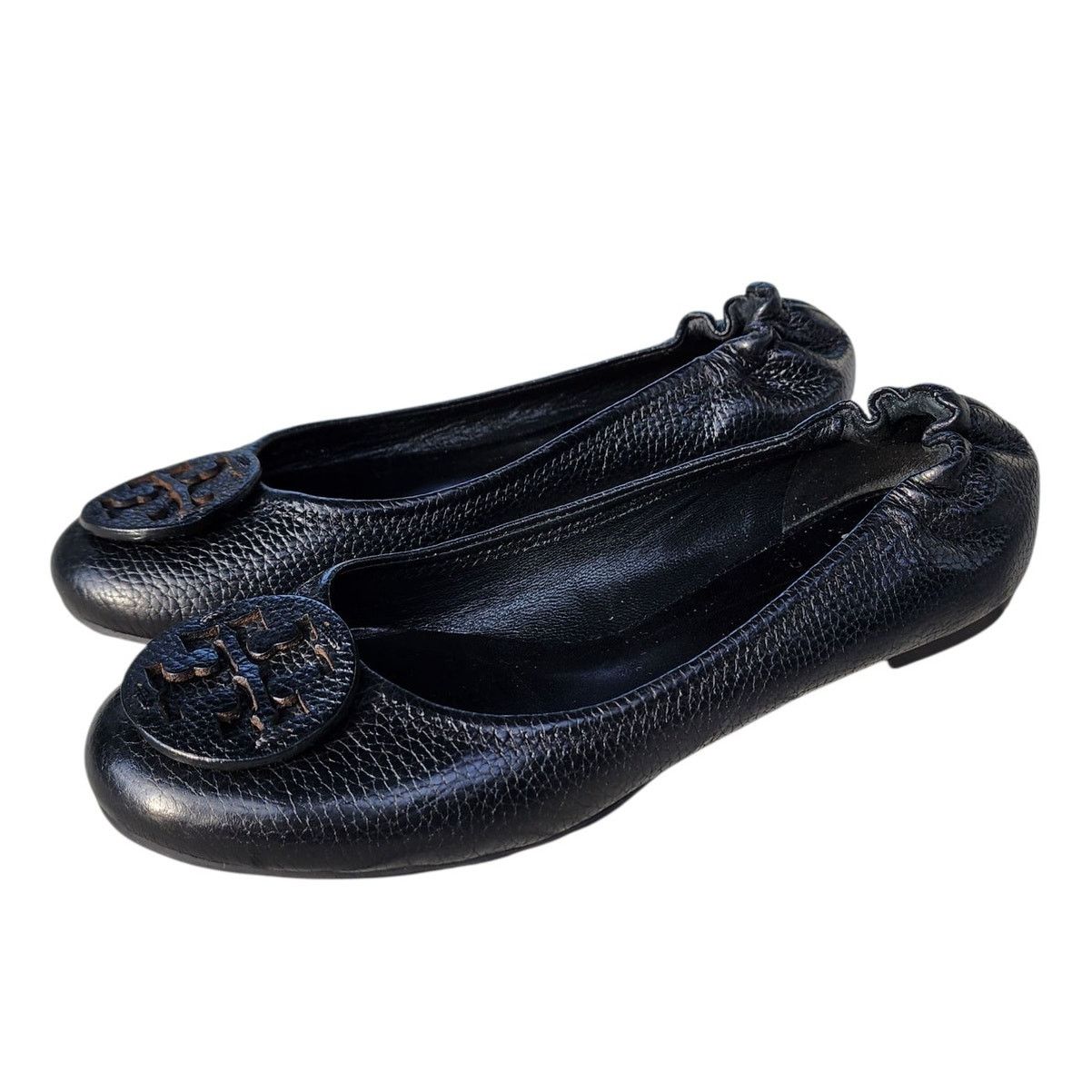 Tory Burch Tory Burch Reva Travel Leather Medallion Logo Ballet Flats Size US 7.5 / IT 37.5 - 1 Thumbnail