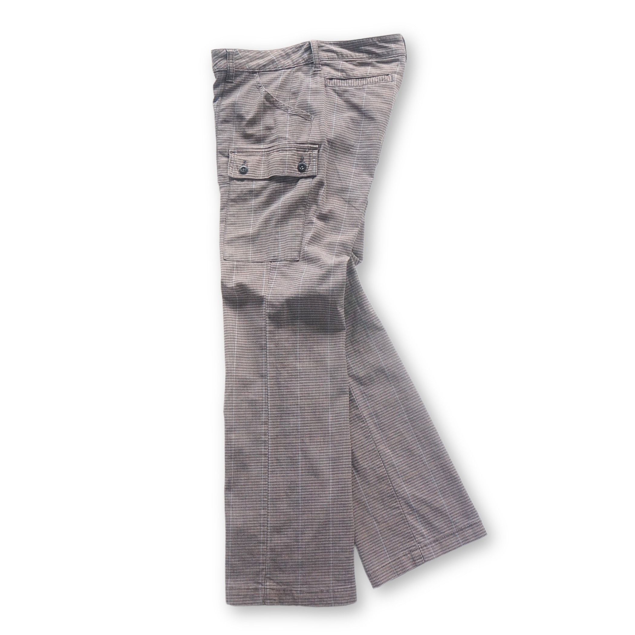 Japanese Brand ALCX Light Brown Plaid Pattern Cargo Pants Size 28" / US 6 / IT 42 - 3 Thumbnail