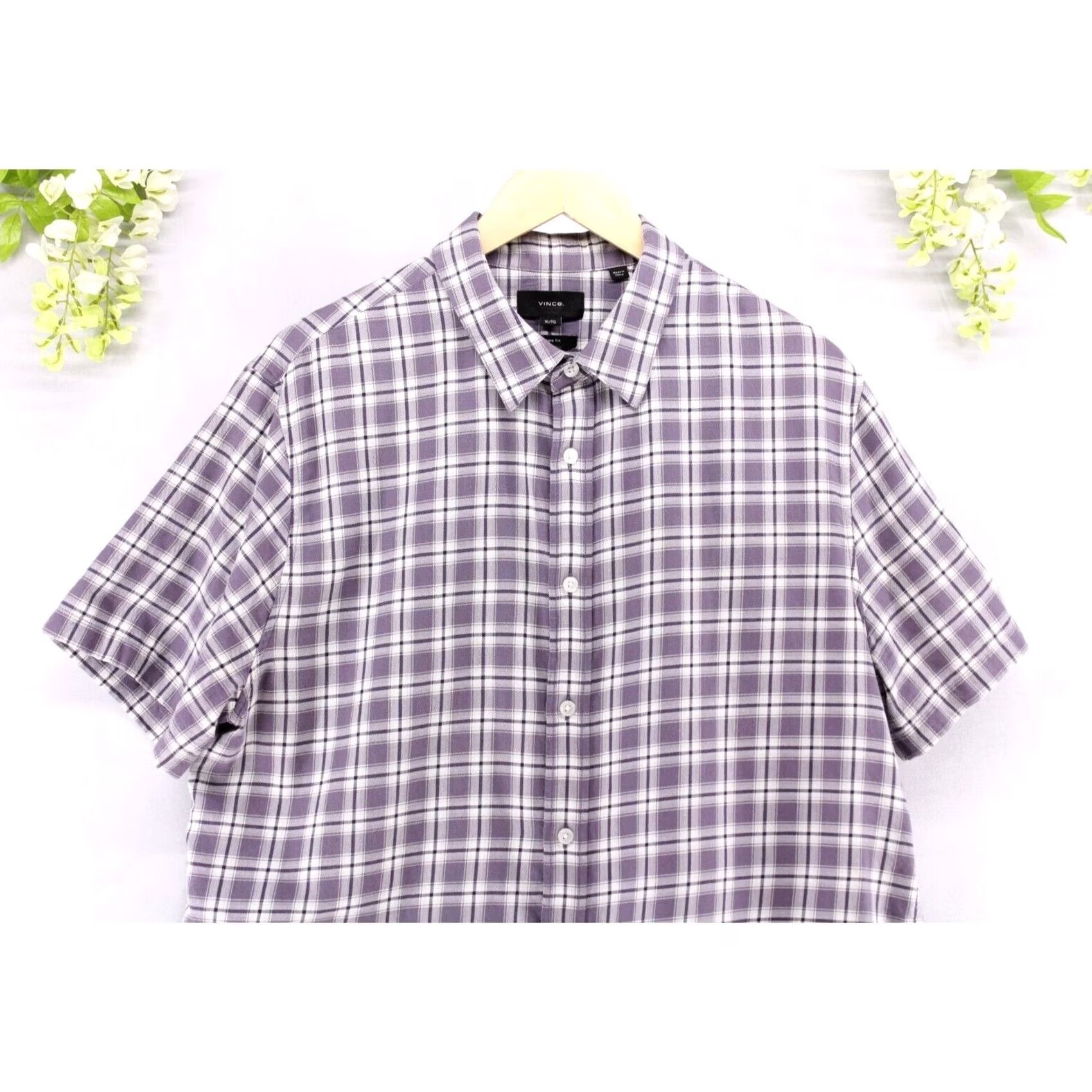 Vince Vince Men's Plaid Short Sleeve Shirt Button Down XL Multicolor Classic Designer Size US XL / EU 56 / 4 - 3 Thumbnail