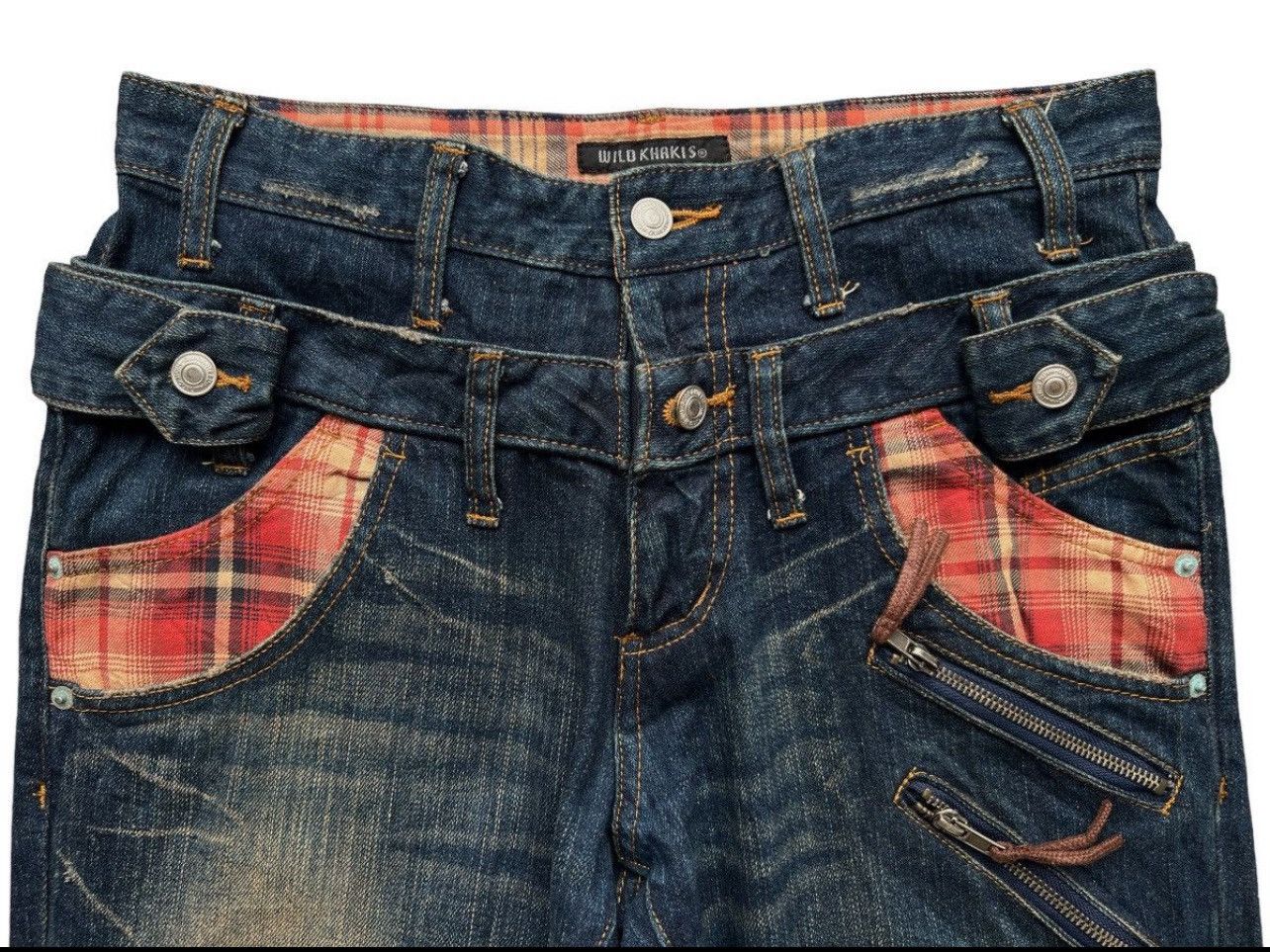 Hysteric Glamour Wild Khakis Double Waist Rusty Distressed Denim Jeans 33x30 Size US 33 - 6 Thumbnail