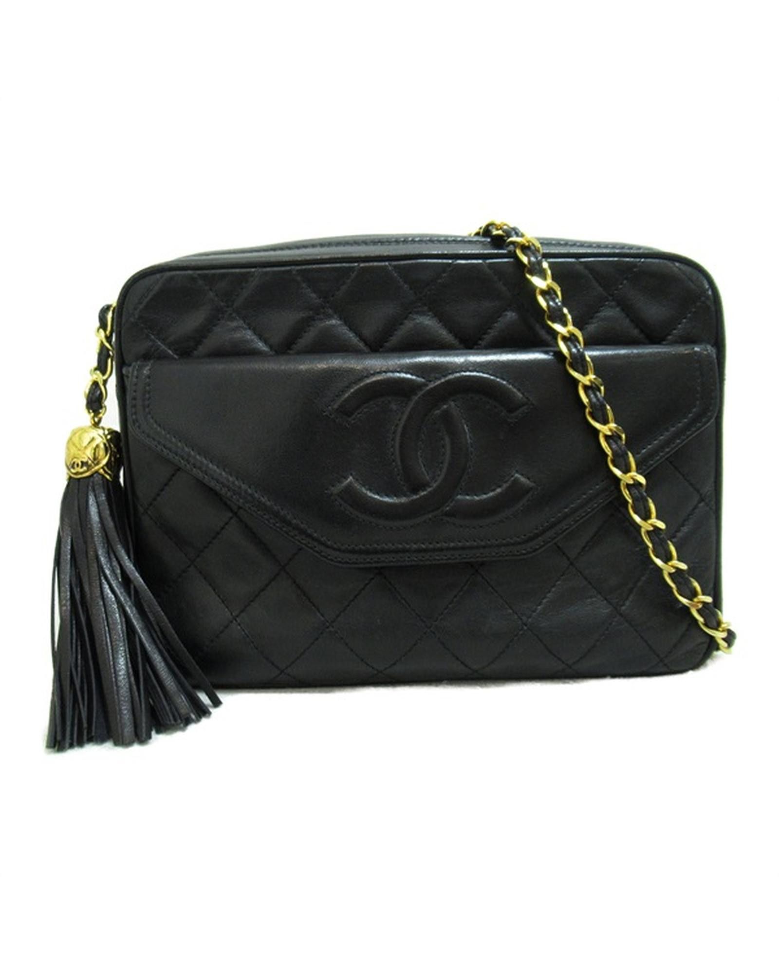 image of Chanel Quilted Camera Bag In Black, Women's