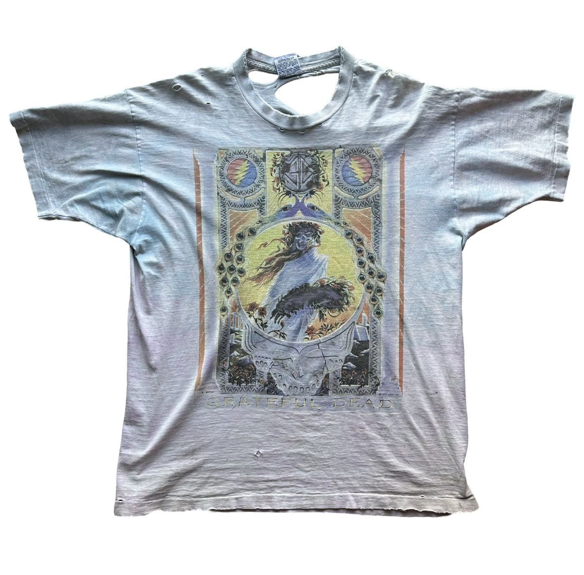 image of 1995 Vintage Grateful Dead Tour Shirt XL - R. Biffle in White, Men's