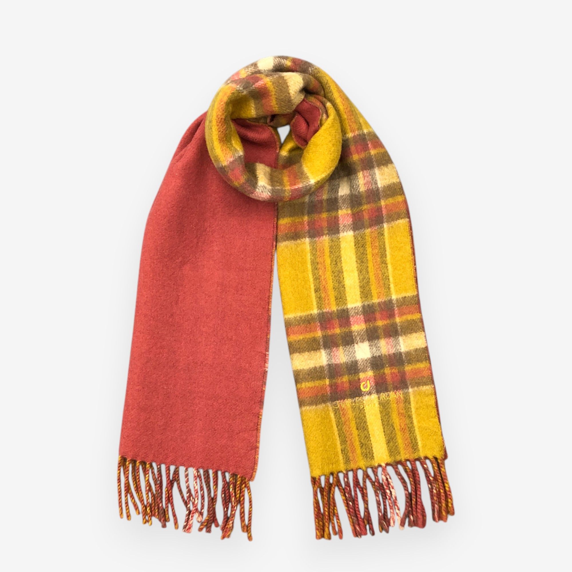 Charles Jourdan Vintage Charles Jourdan Scarf Muffler Wool Plaid Scarves Size ONE SIZE - 1 Thumbnail