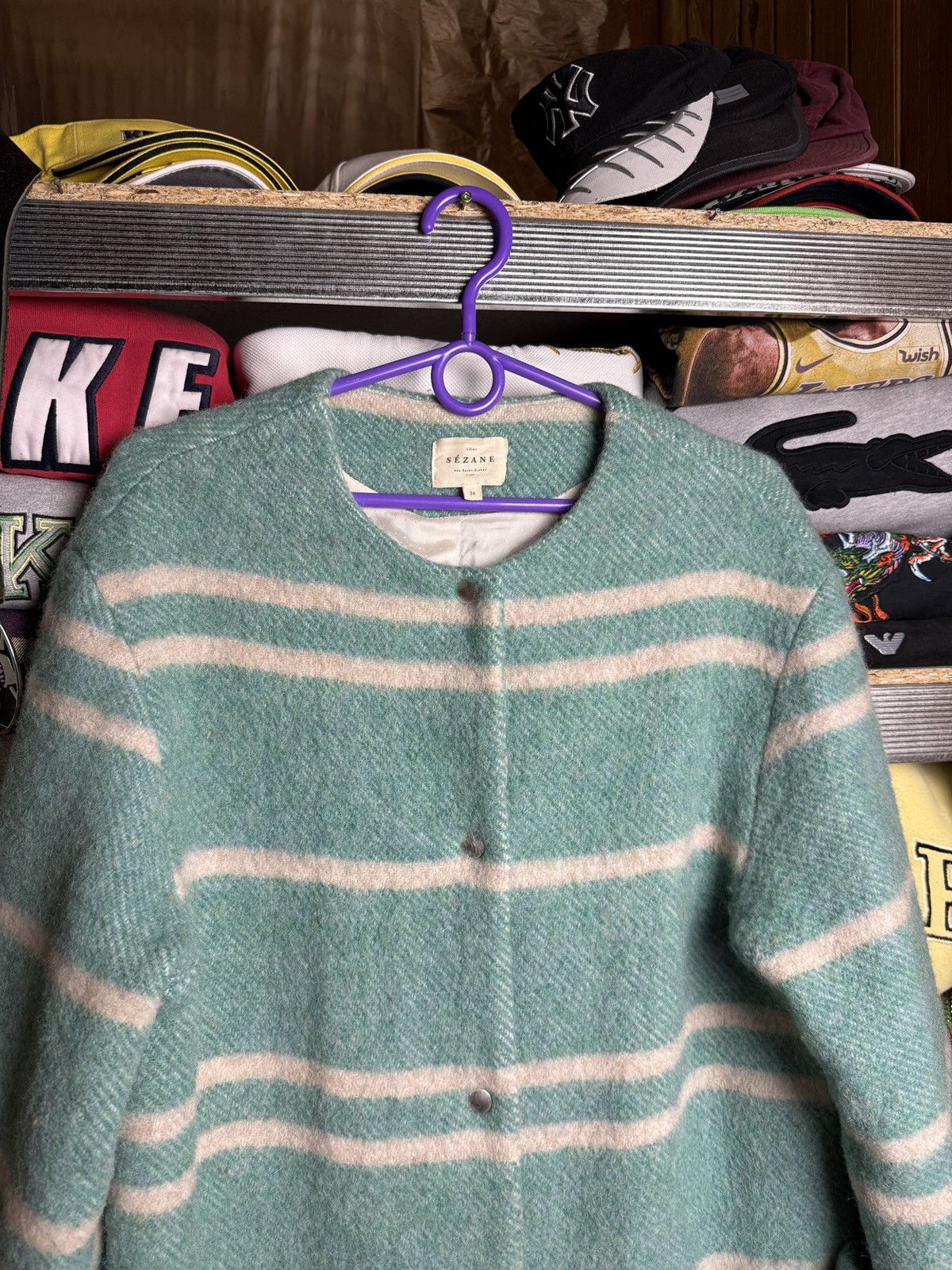 Sezane Sezane Coat Striped green SZ38 Size S / US 4 / IT 40 - 3 Thumbnail