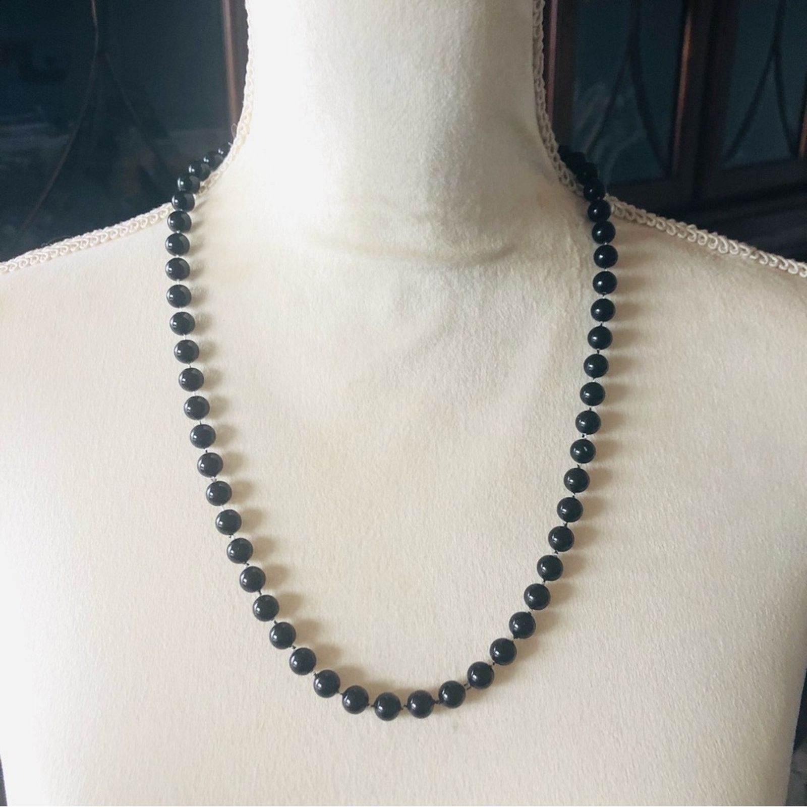 Vintage Vintage 80s black plastic pearl necklace Size ONE SIZE - 2 Thumbnail
