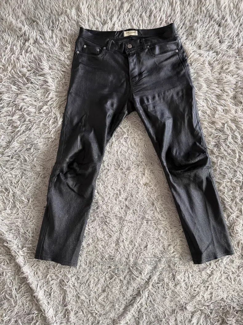 Saint Laurent Paris Saint Laurent Paris Black Basic Sheepskin Leather Pants Size US 32 / EU 48 - 1 Thumbnail