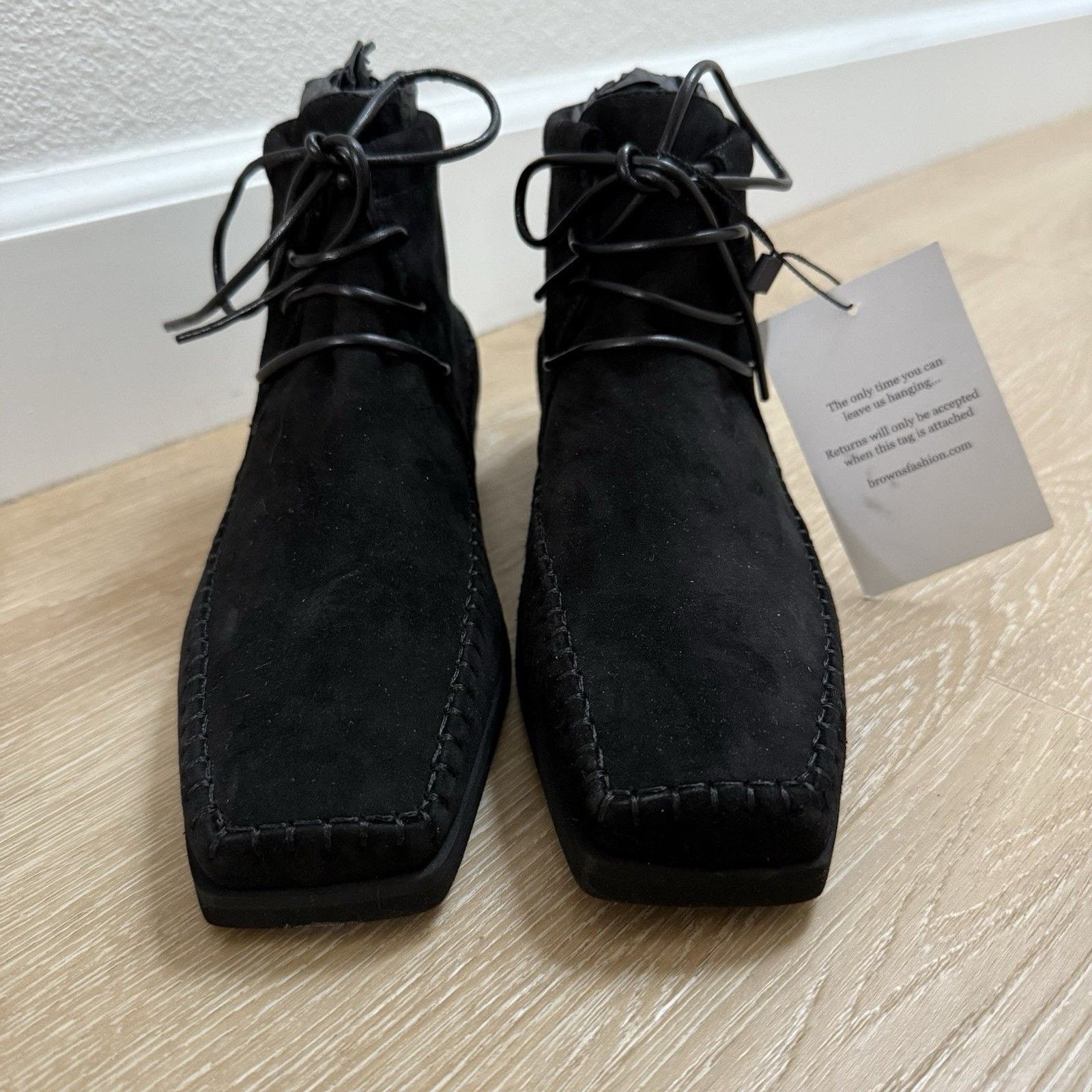 Toteme TOTEME High Top Suede Loafer Boot Black 37 Quiet Luxury NEW Size US 6 / IT 36 - 3 Thumbnail