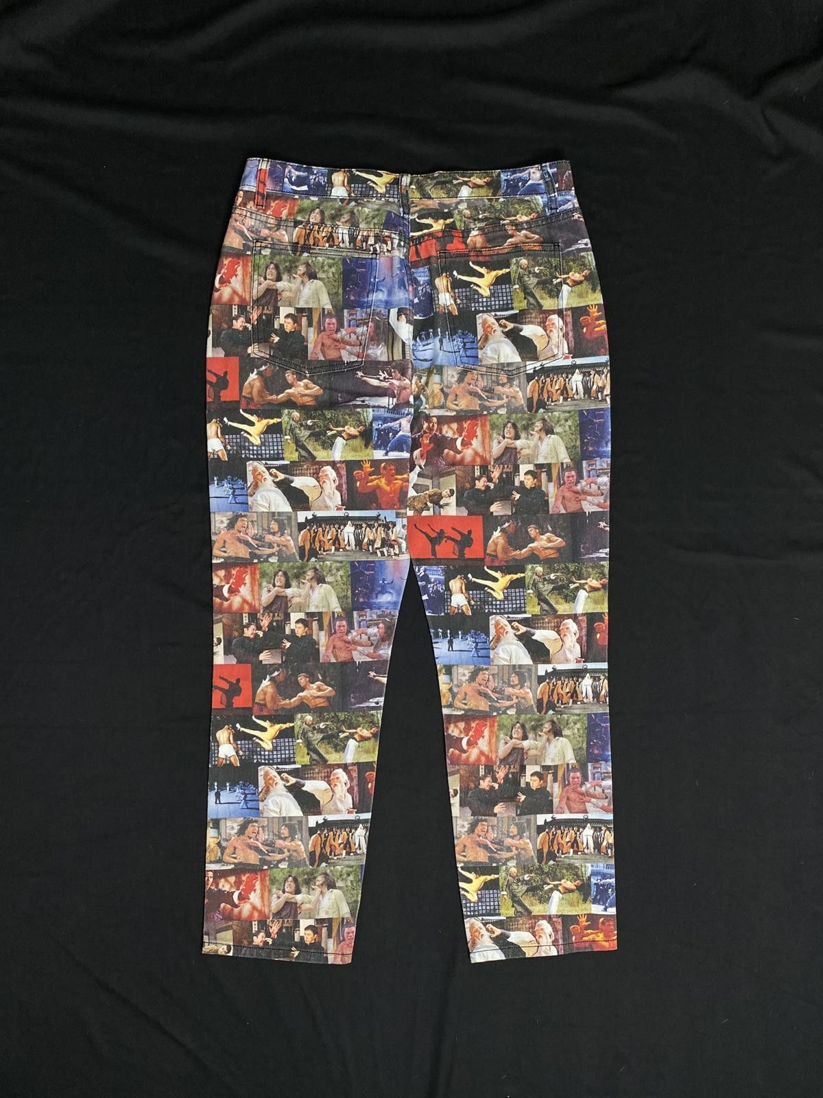 Japanese Brand Rare Karate Kid All Over Print Kung Fu Denim Jeans Bruce Lee Size US 33 - 6 Thumbnail