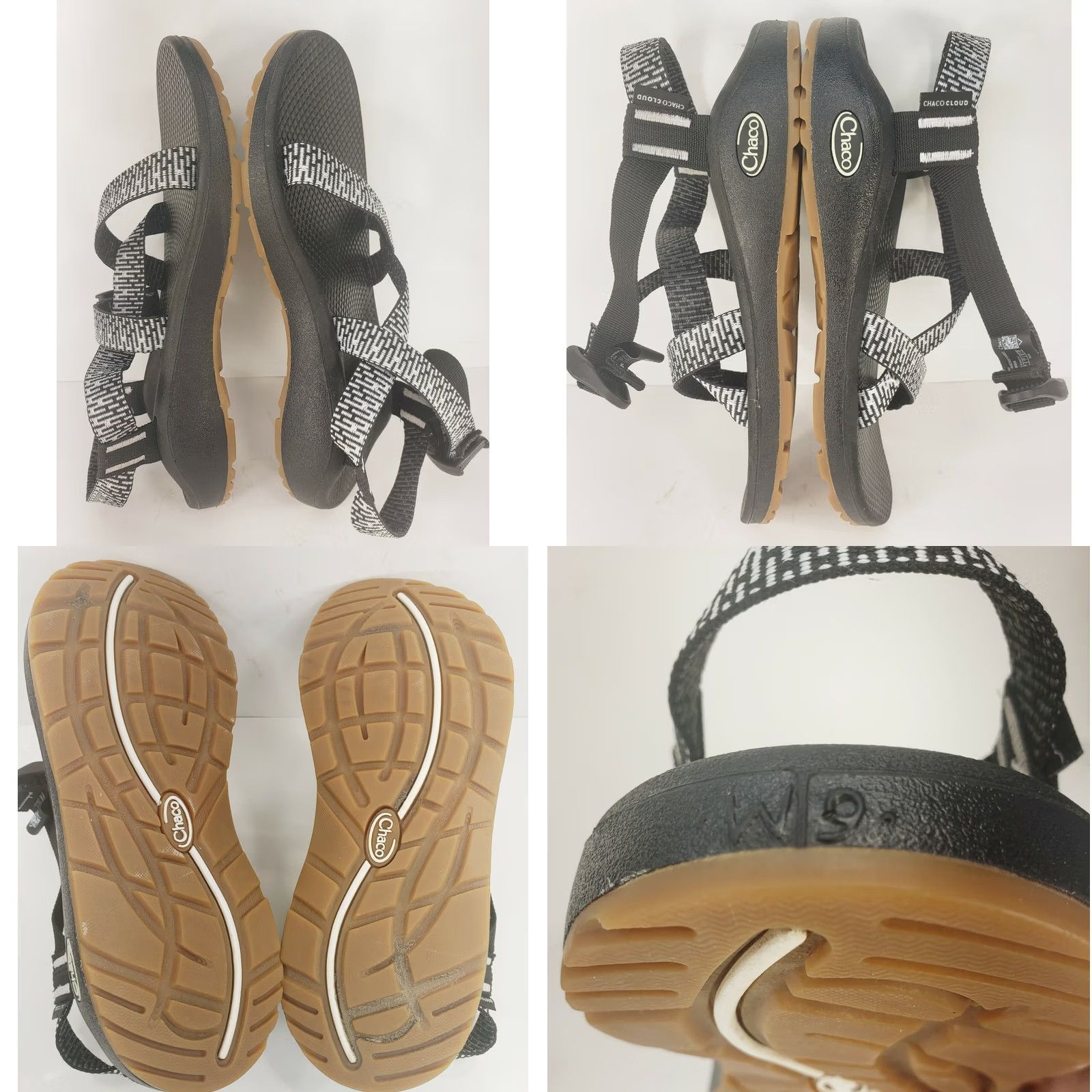 Chaco Chaco Z/Cloud Sandals Black/White Size 9 Womens Strappy Casual Comfort, River, Watersports, Travel, Party/Cocktail Size US 9 / IT 39 - 8 Thumbnail