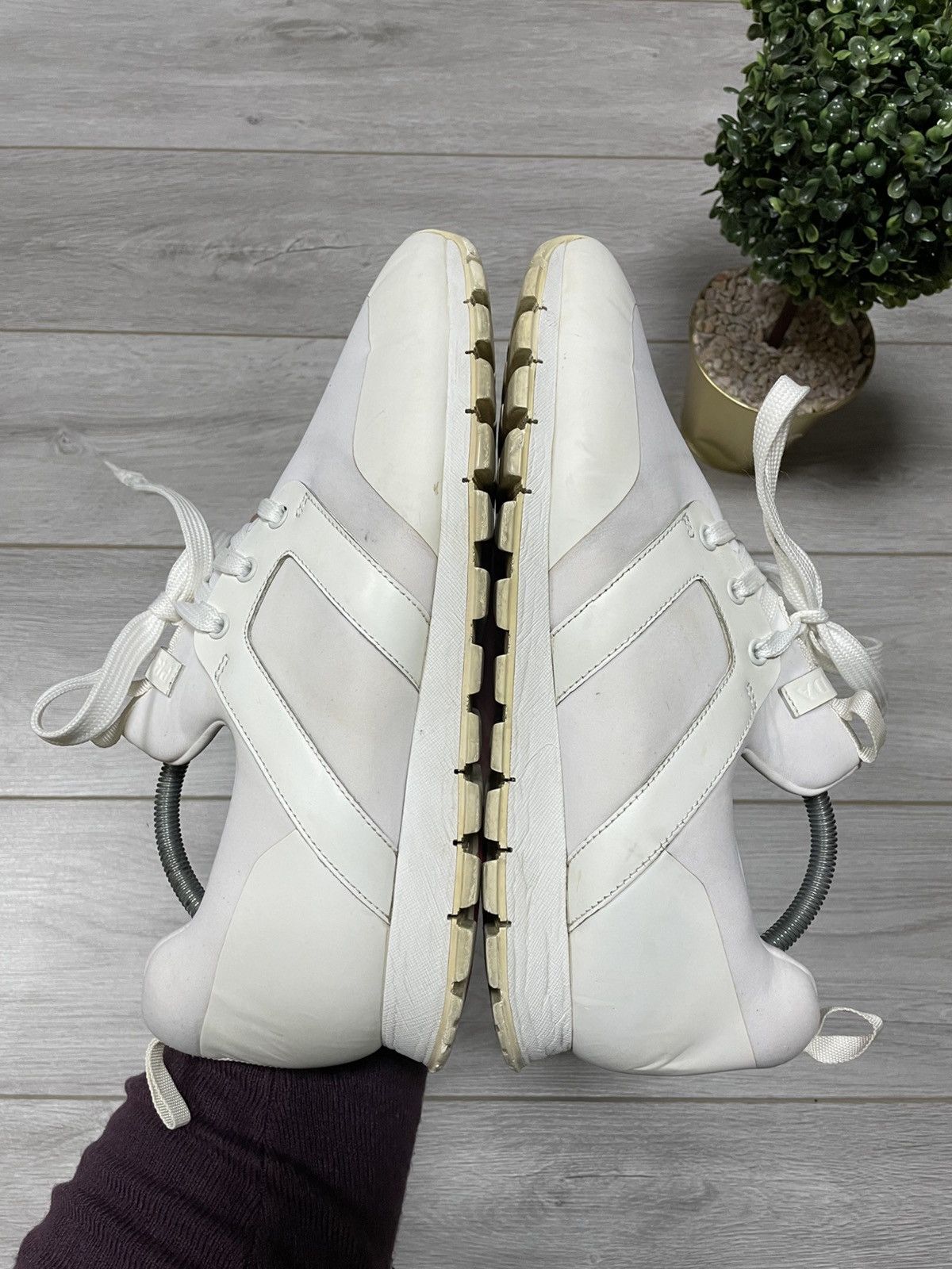 Prada Prada white tab sneakers logo Size US 11.5 / EU 44-45 - 5 Thumbnail