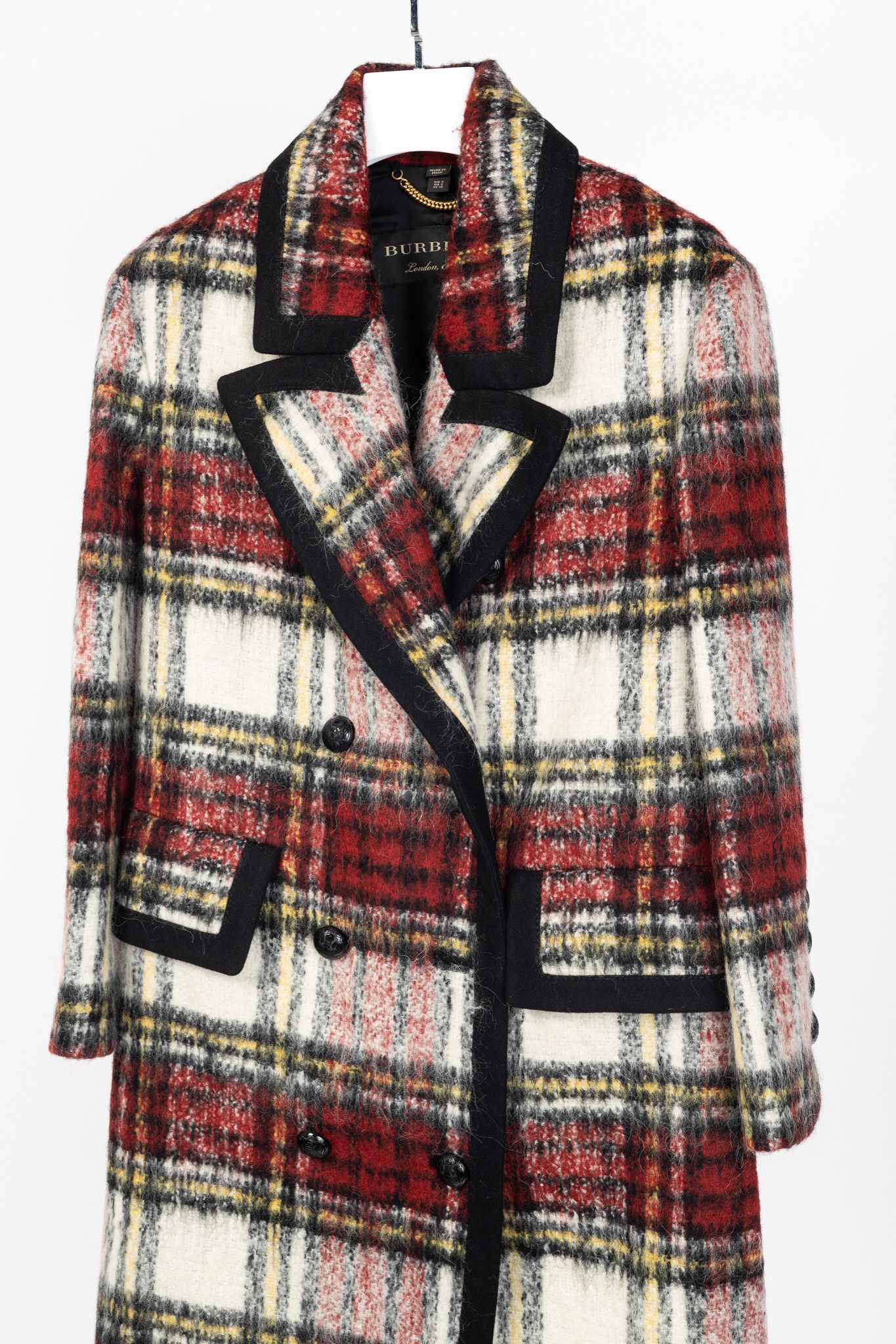 Burberry Burberry AW/16 Runway Red Tartan Wool-Blend Coat Size XS / US 0-2 / IT 36-38 - 3 Thumbnail