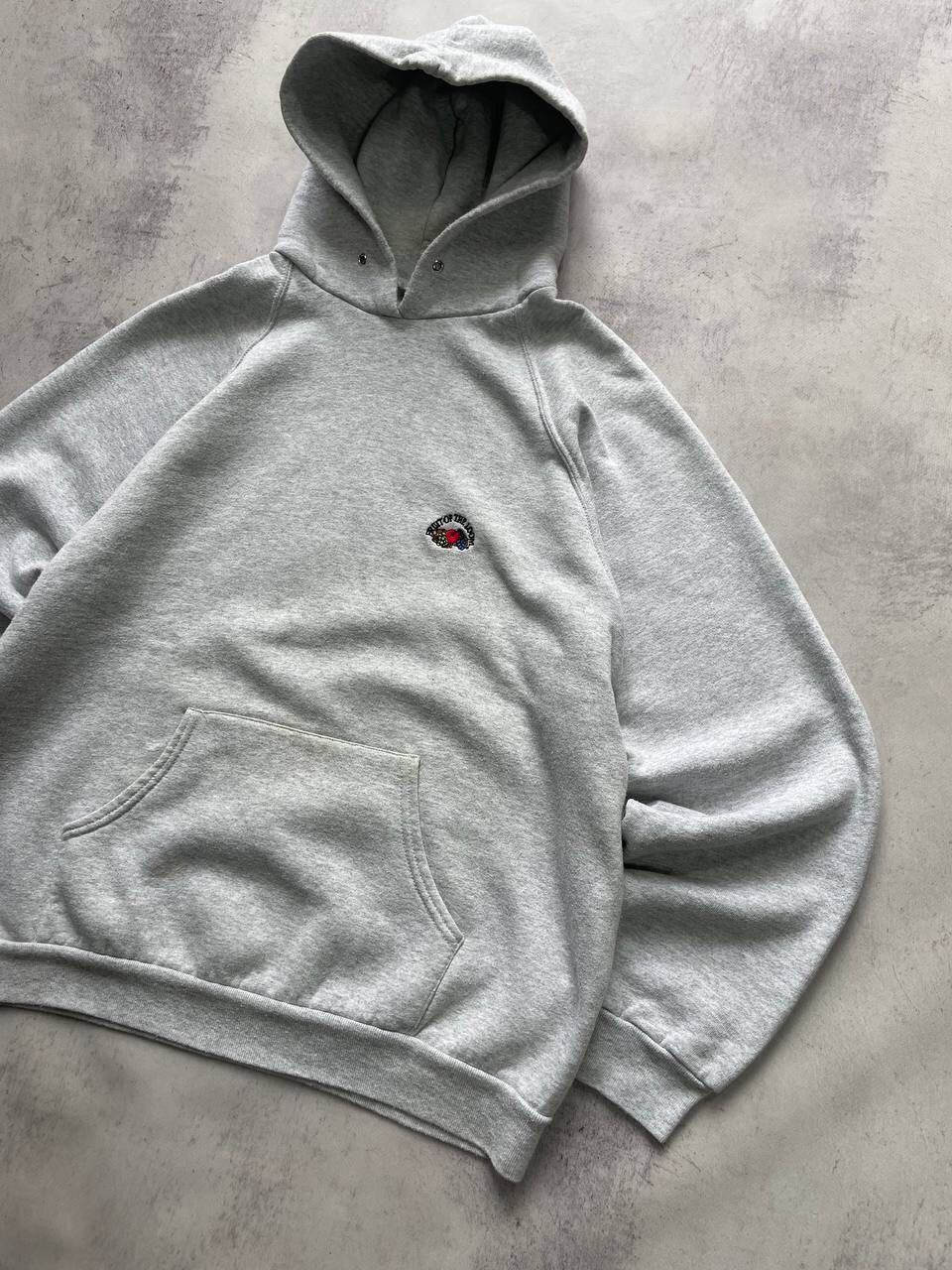 Fruit Of The Loom × Vintage Vintage 90s Fruit Of The Loom Blank Baggy Hoodie Y2K Size US L / EU 52-54 / 3 - 3 Thumbnail
