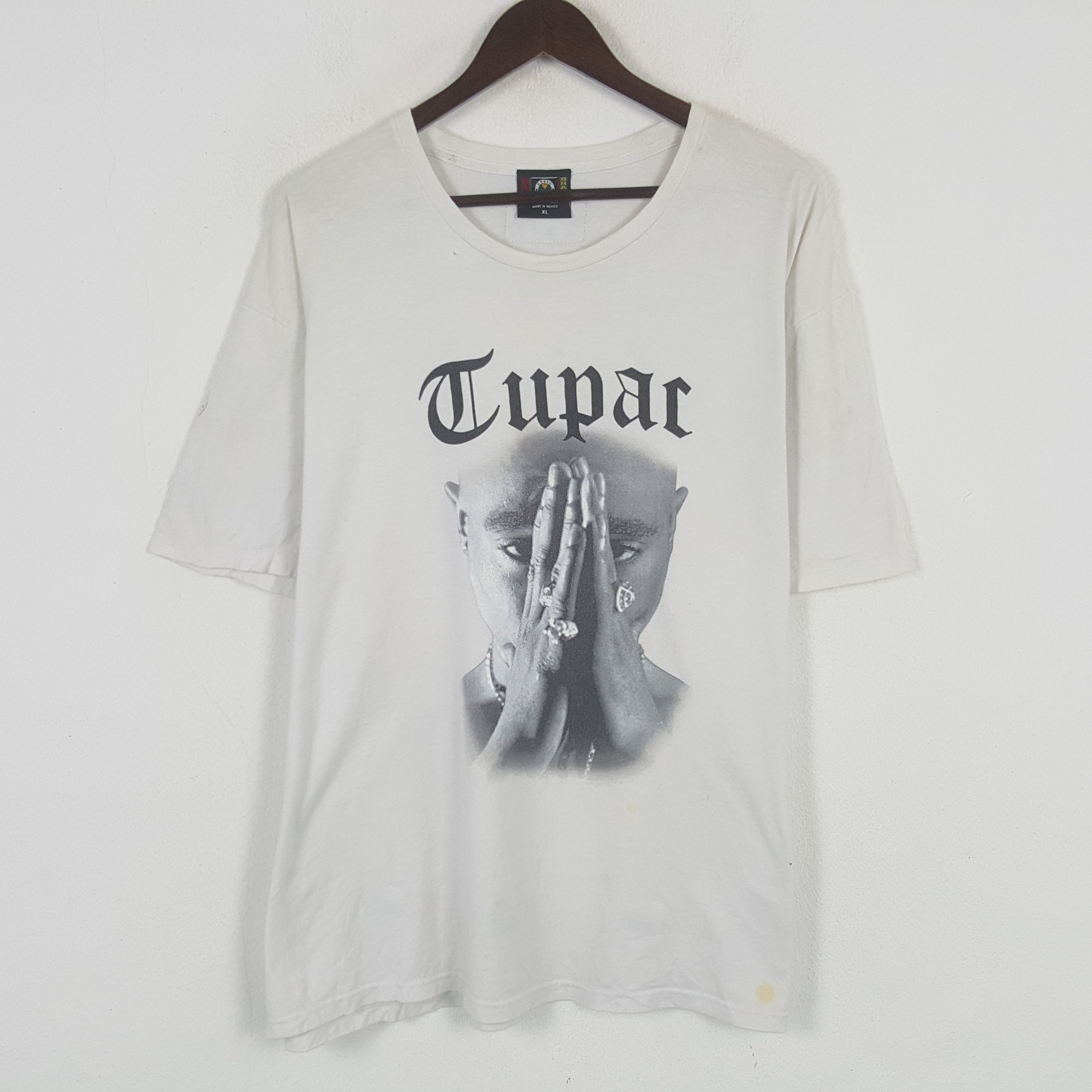 Cross Colours × Rap Tees × Vintage Vintage Tupac Shakur American Rapper Tshirt Size US XL / EU 56 / 4 - 1 Thumbnail