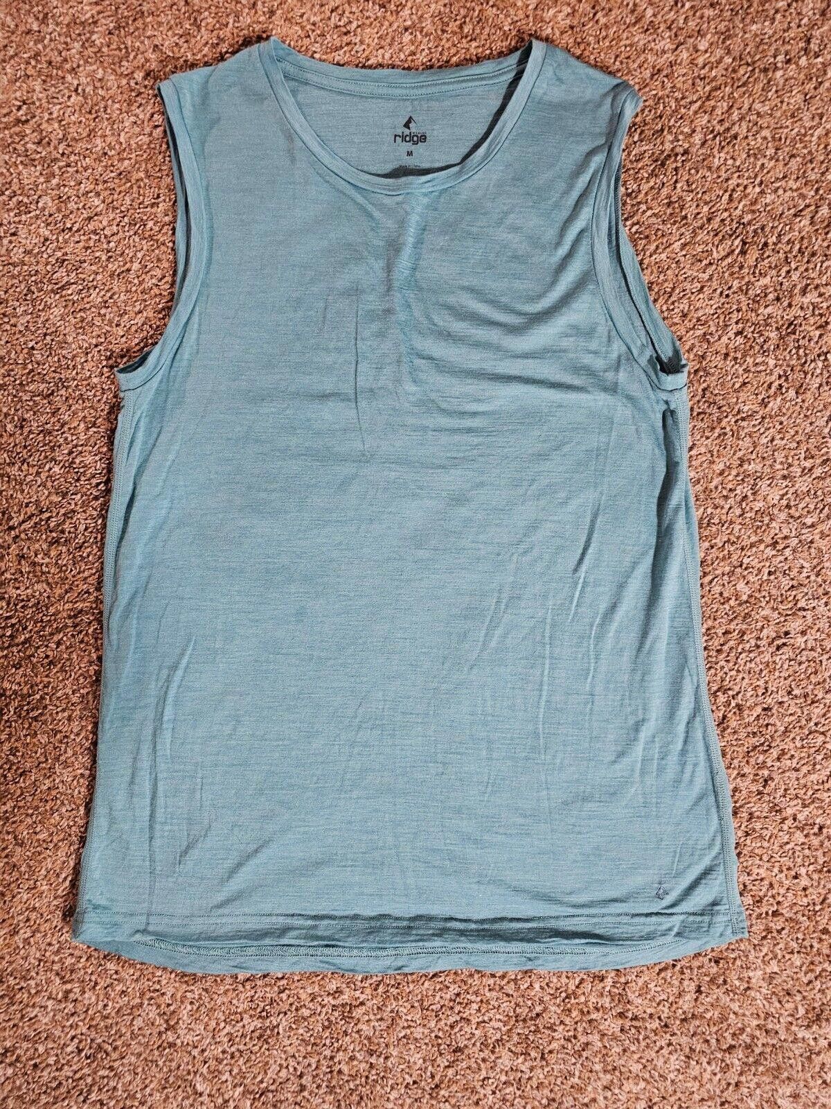 Designer Merino Ridge Tank Top Medium Blue Merino Wool Lyocell Size M / US 6-8 / IT 42-44 - 1 Thumbnail