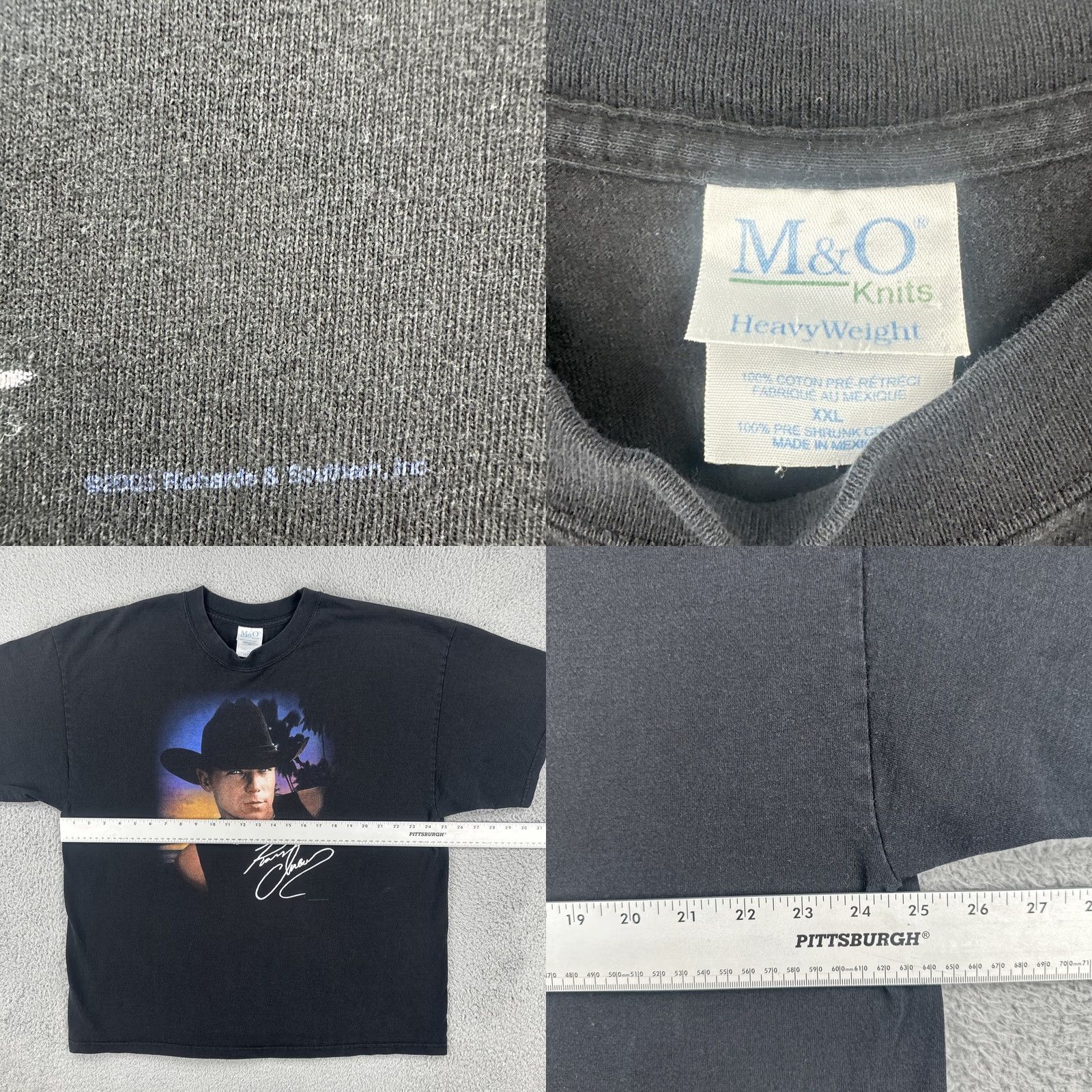 Vintage VINTAGE M&O KNITS T-Shirt Black 2XL Kenny Chesney Margaritas Señoritas 2003 Tour Cowboy Music 90s Classic Mens Size US XXL / EU 58 / 5 - 8 Thumbnail