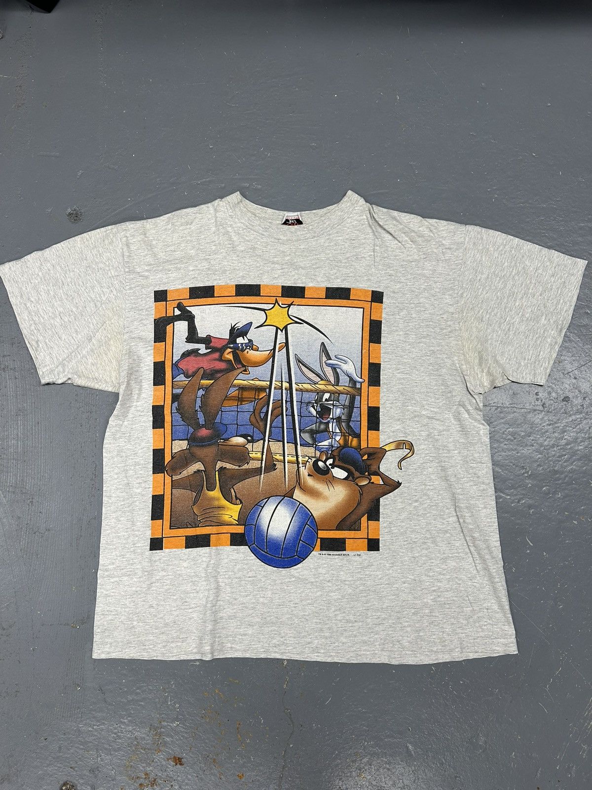 Warner Bros Crazy Vintage 90s Essential Grey Looney Tunes Tee Shirt Size US XL / EU 56 / 4 - 1 Thumbnail