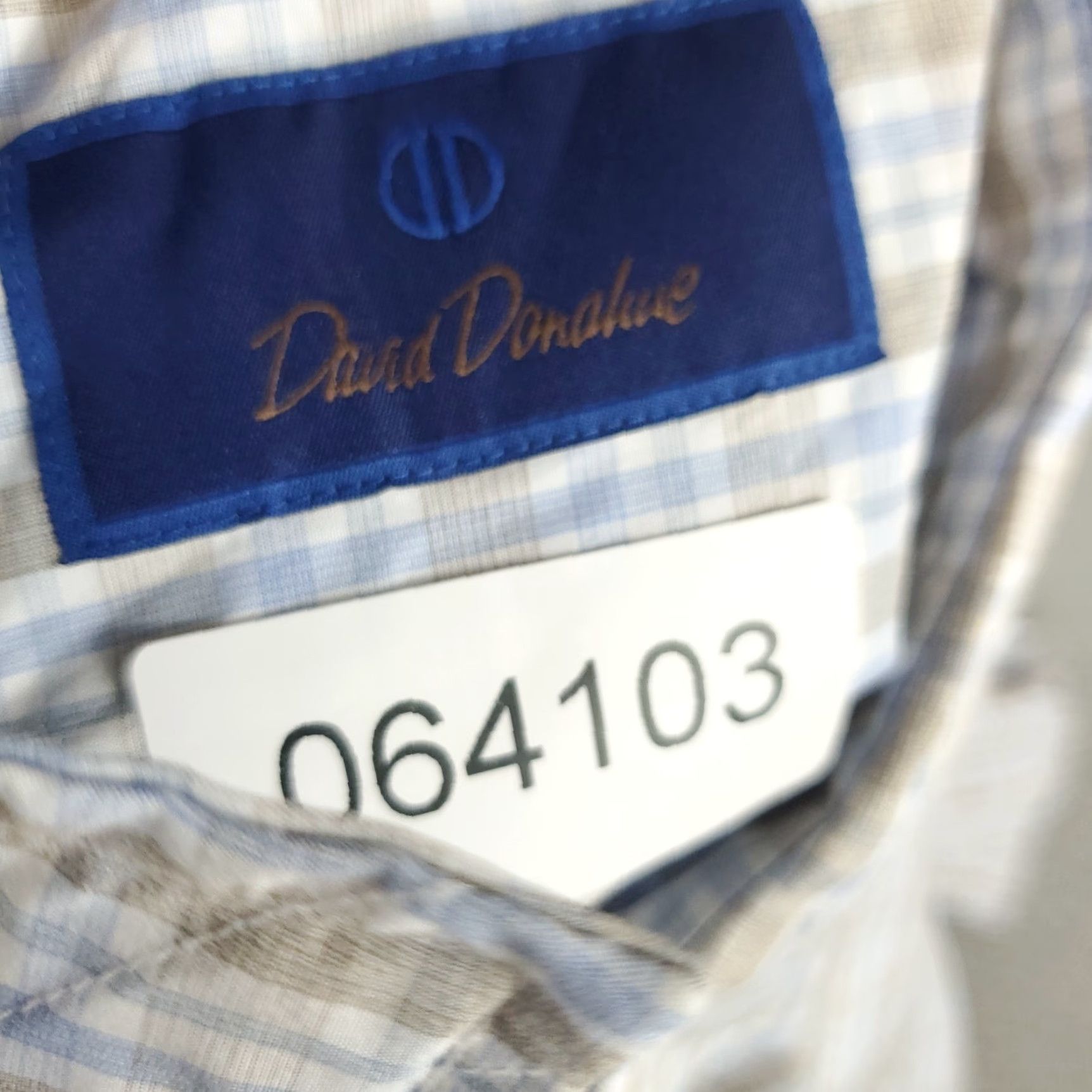 David Donahue David Donahue Shirt Mens XL Blue Beige Plaid Button-Up Long Sleeve Casual Size US XL / EU 56 / 4 - 8 Thumbnail
