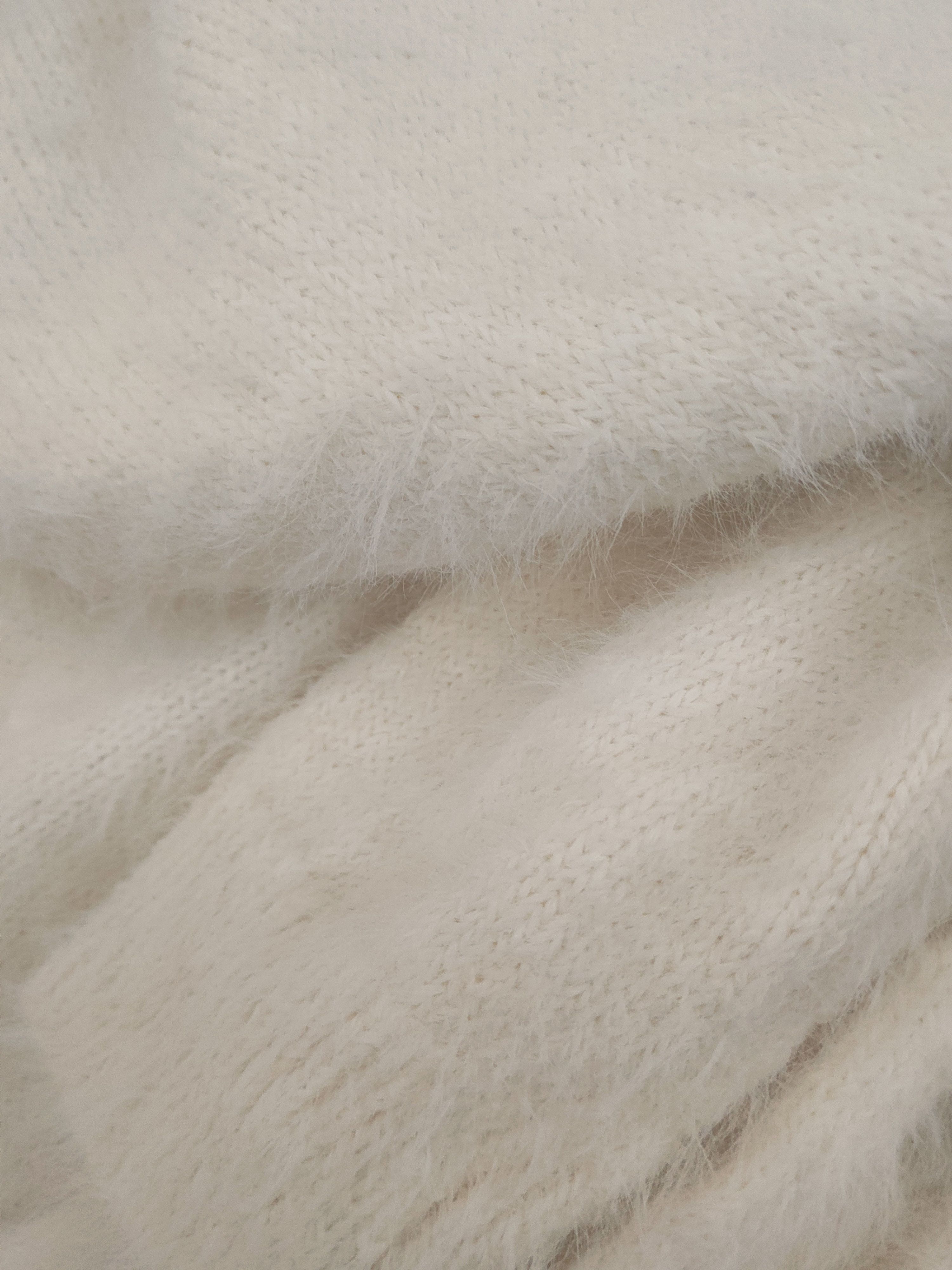 Japanese Brand DL Glacier Ivory Fur Mohair shaggy Knitwear Cardigan #46-911 Size M / US 6-8 / IT 42-44 - 11 Thumbnail