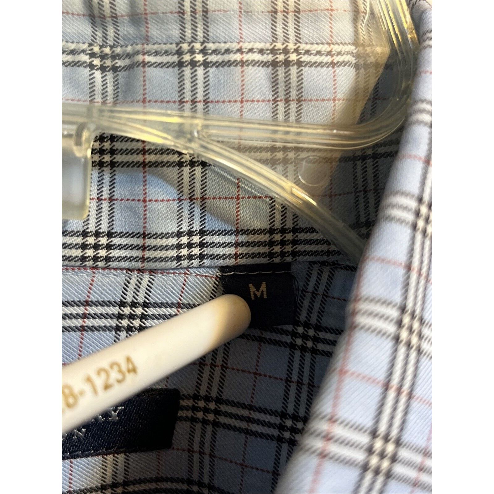 Burberry Burberry Men M Blue Plaid Long Sleeve Button Up Cotton Shirt Size US M / EU 48-50 / 2 - 4 Thumbnail