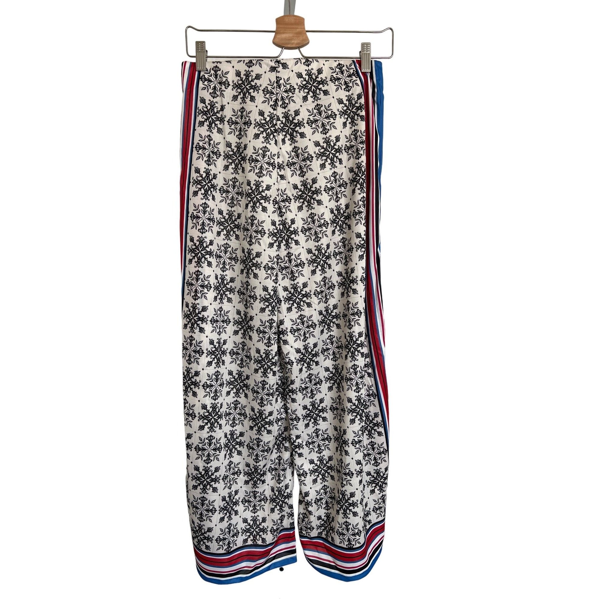 Zara Zara Contrast Striped Scarf Print Detail Pants Size 30" / US 8 / IT 44 - 6 Thumbnail