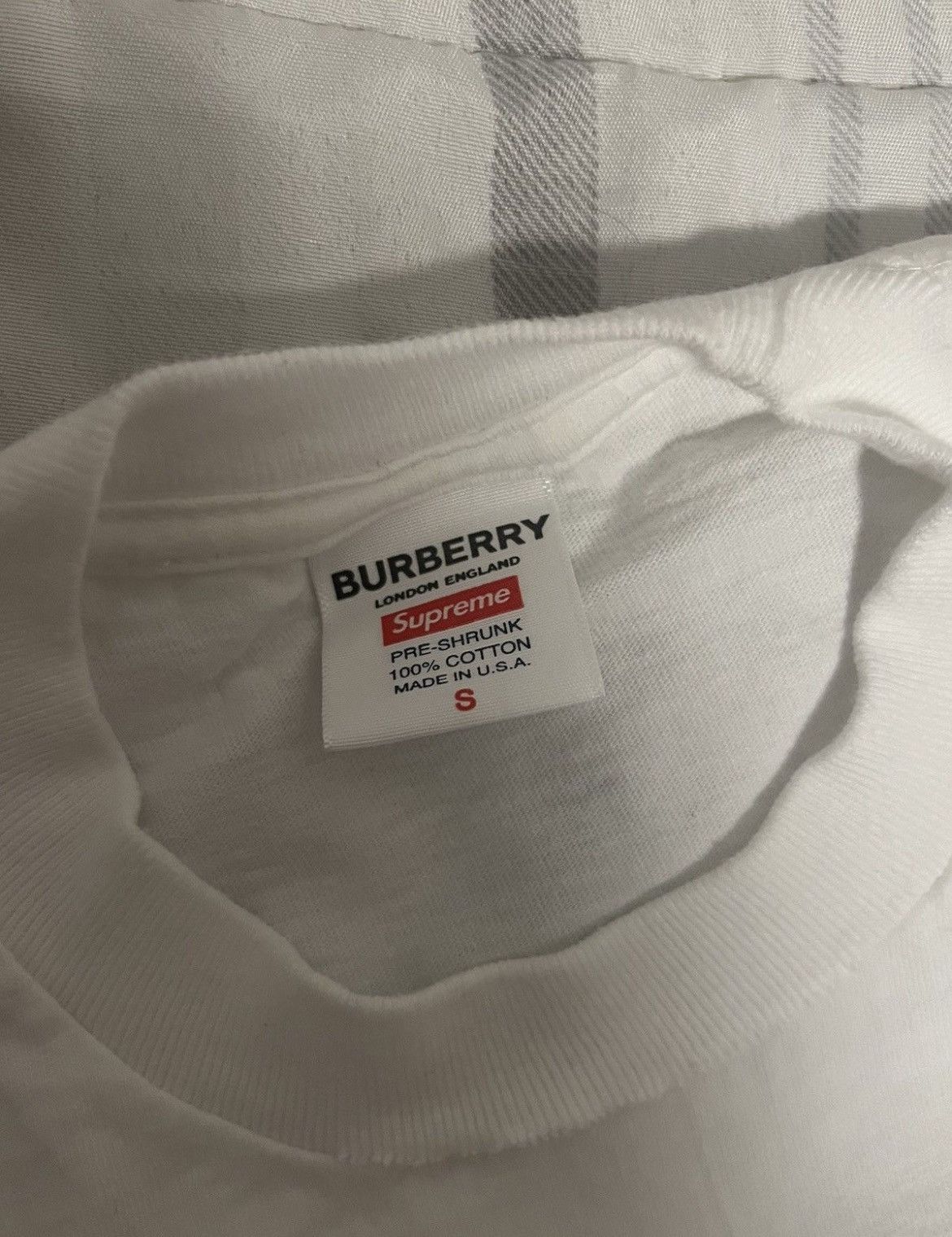 Supreme Supreme Burberry Box Logo Tee White Size Small Size US S / EU 44-46 / 1 - 6 Thumbnail