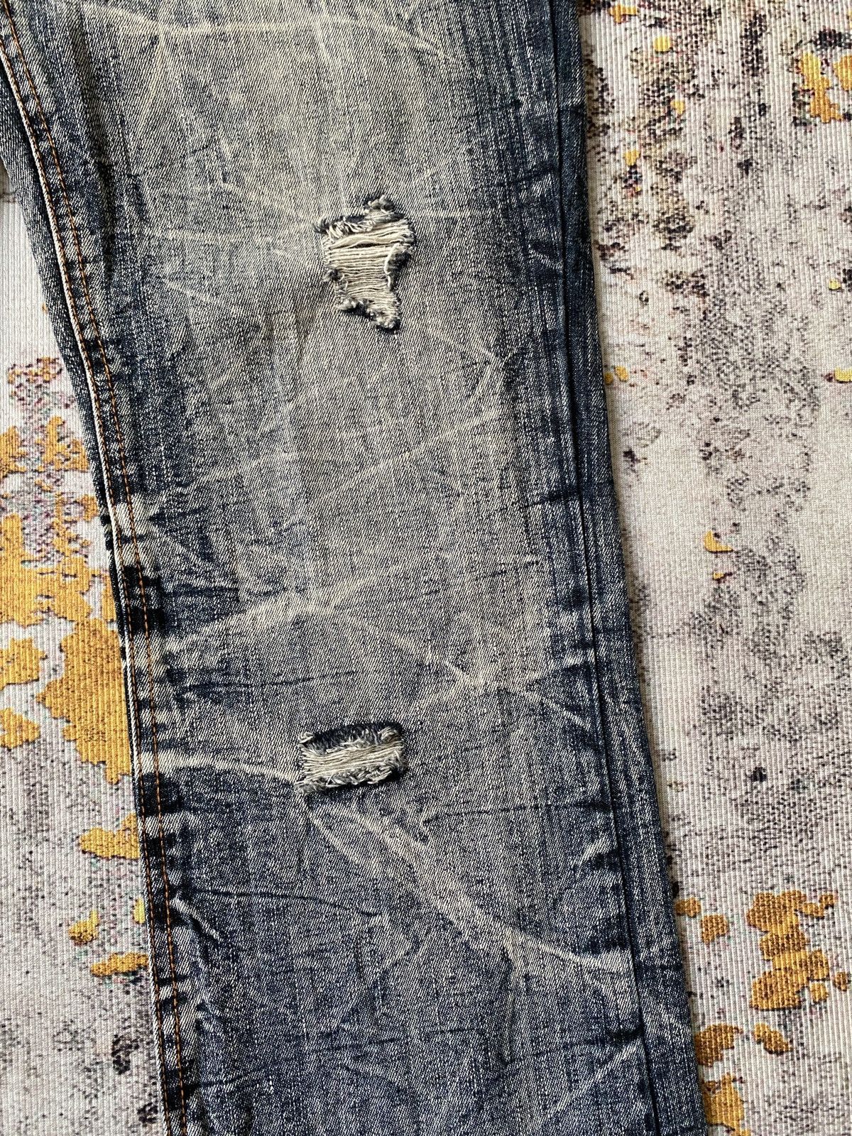 Japanese Brand Black Baccara Honey Comb Claws Mark Distressed Flare Denim Size US 30 / EU 46 - 9 Thumbnail
