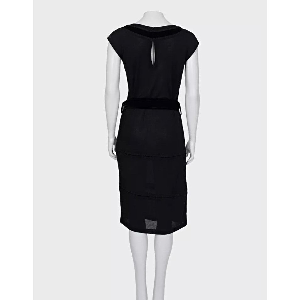 Yves Saint Laurent Saint Laurent Black Velvet Trim Dress - Size Large (L) Size L / US 10 / IT 46 - 3 Thumbnail