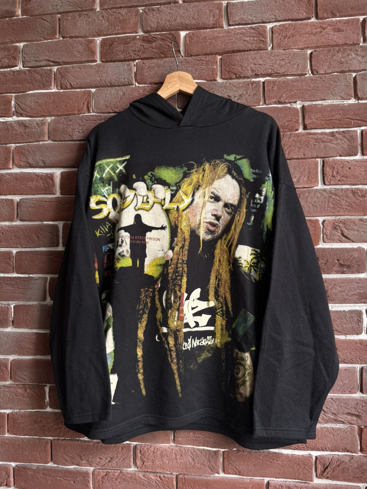 Band Tees Rare Vintage 90s Soulfly Big Head Hoodie numetal sepultura Size US XL / EU 56 / 4 - 1 Thumbnail