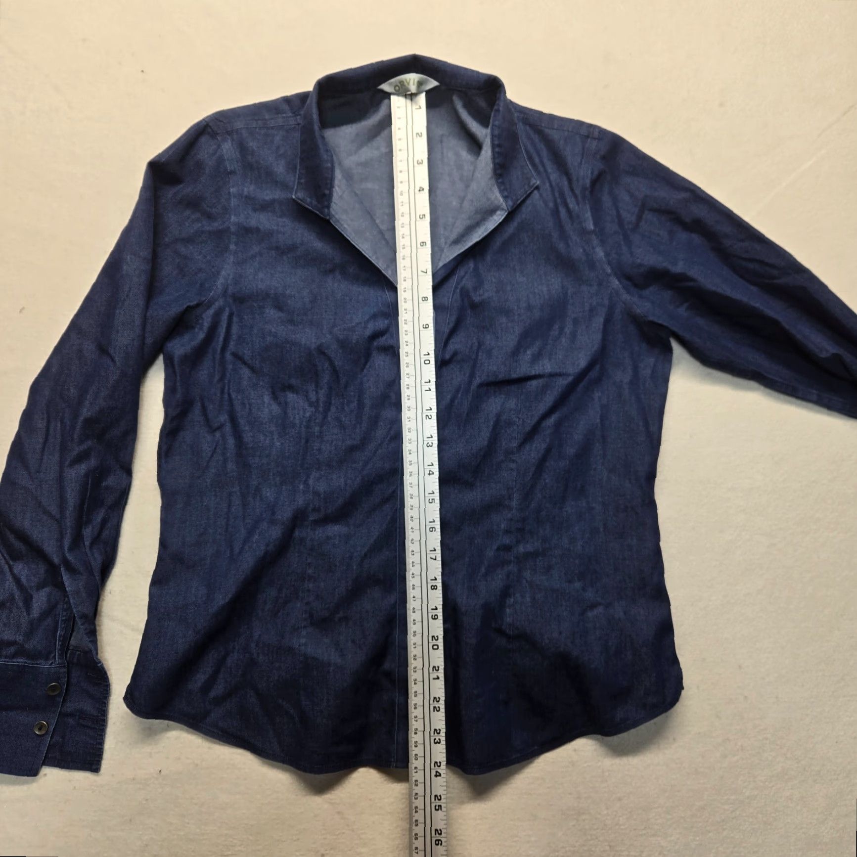 Orvis VINTAGE Orvis Solid Blue Long Sleeve Button-Up Shirt Adult Women's Size M Size M / US 6-8 / IT 42-44 - 5 Thumbnail