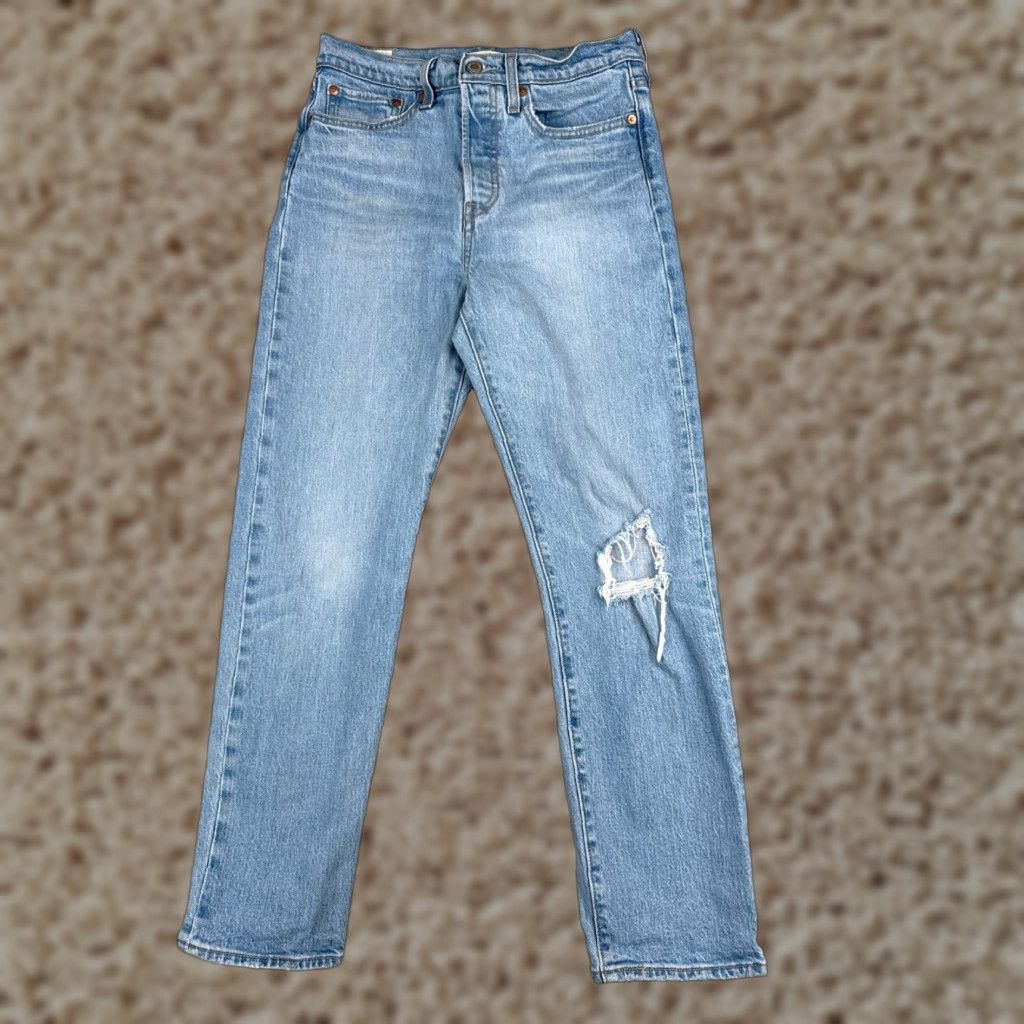 Levi's Levis Jeans Women 27x28 Blue Premium Denim Wedgie Straight Button Fly 27 28 Vintage N/A Size 27" / US 4 / IT 40 - 1 Thumbnail