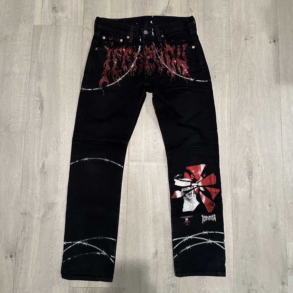 If Six Was Nine Year2000 x Levi’s 501 Bloodlust Denim Jeans Black Size US 28 / EU 44 - 1 Thumbnail