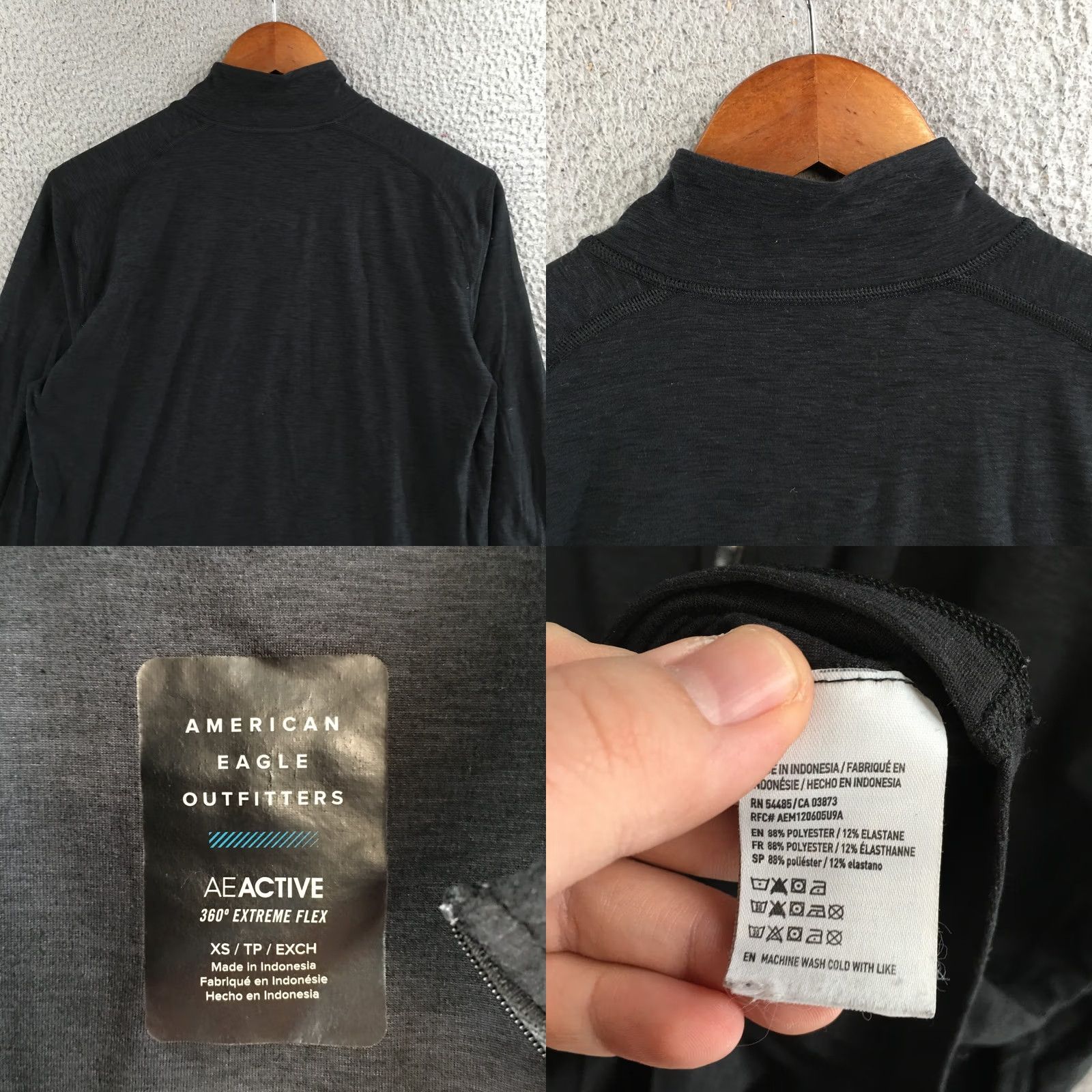 American Eagle Outfitters American Eagle Outfitters Active Quarter Zip Sweatshirt Men XS Black Long Sleeve Size US XS / EU 42 / 0 - 8 Thumbnail