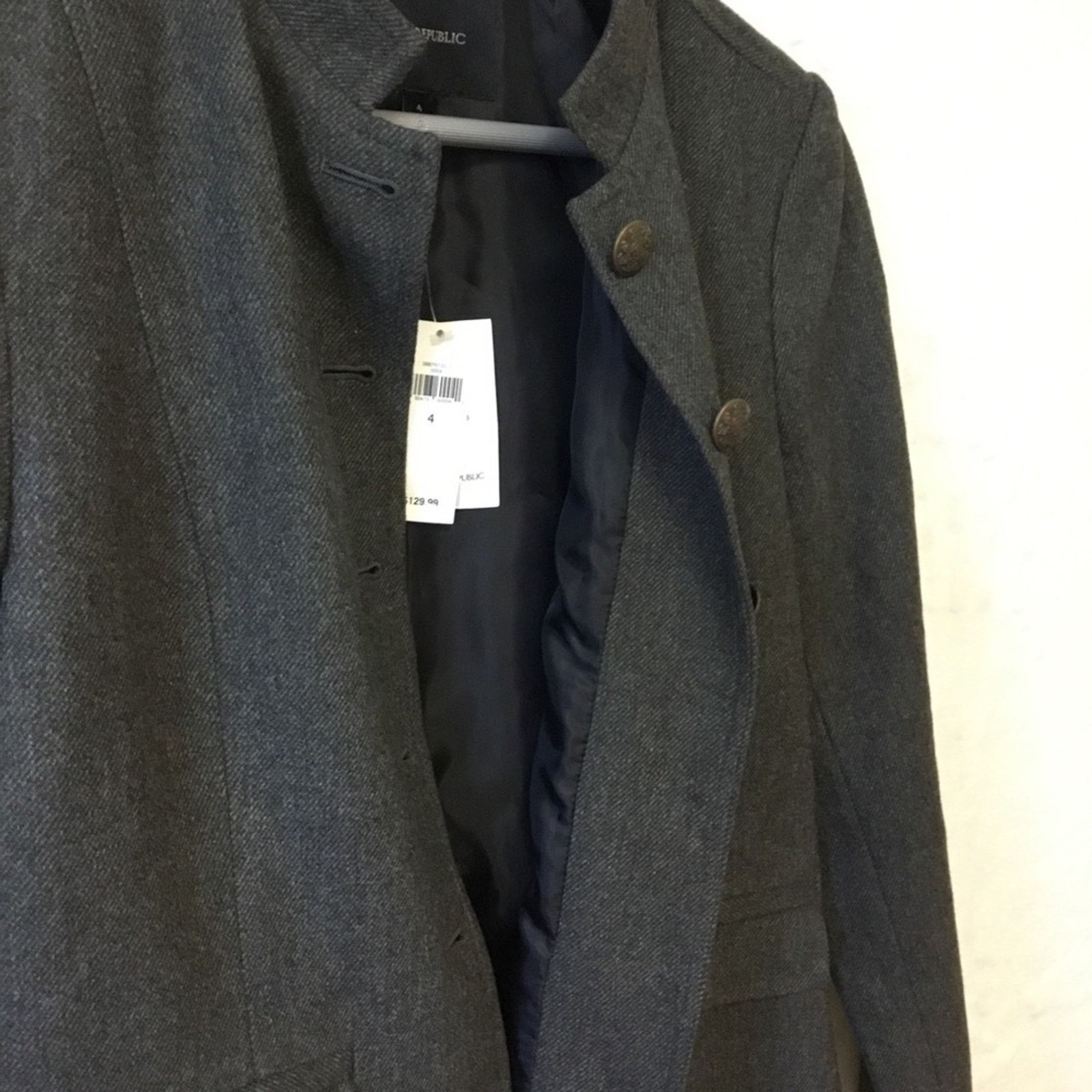 Banana Republic Banana Republic Gray Button-Up Military Jacket Size S / US 4 / IT 40 - 6 Thumbnail