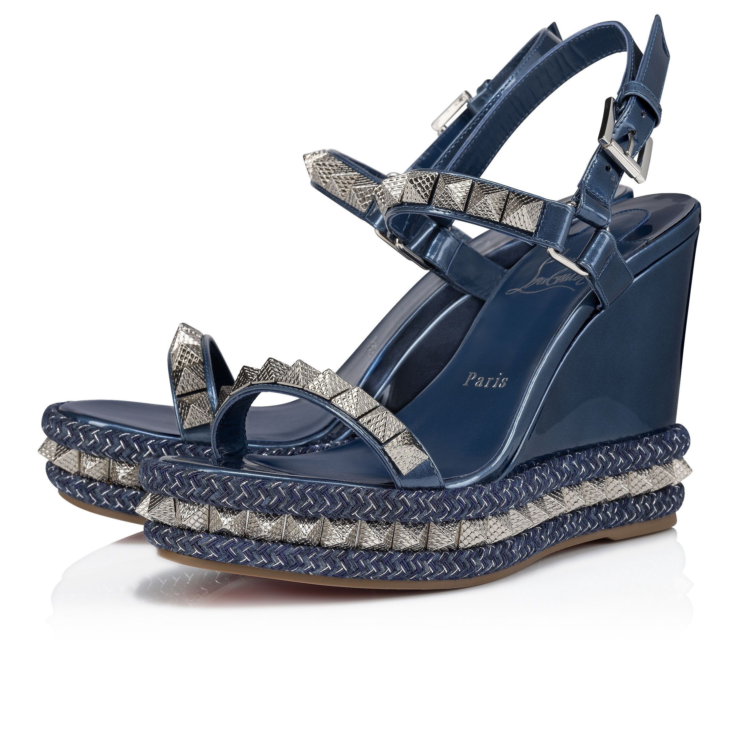 Christian Louboutin pyraclou navy Size US 8 / IT 38 - 1 Thumbnail