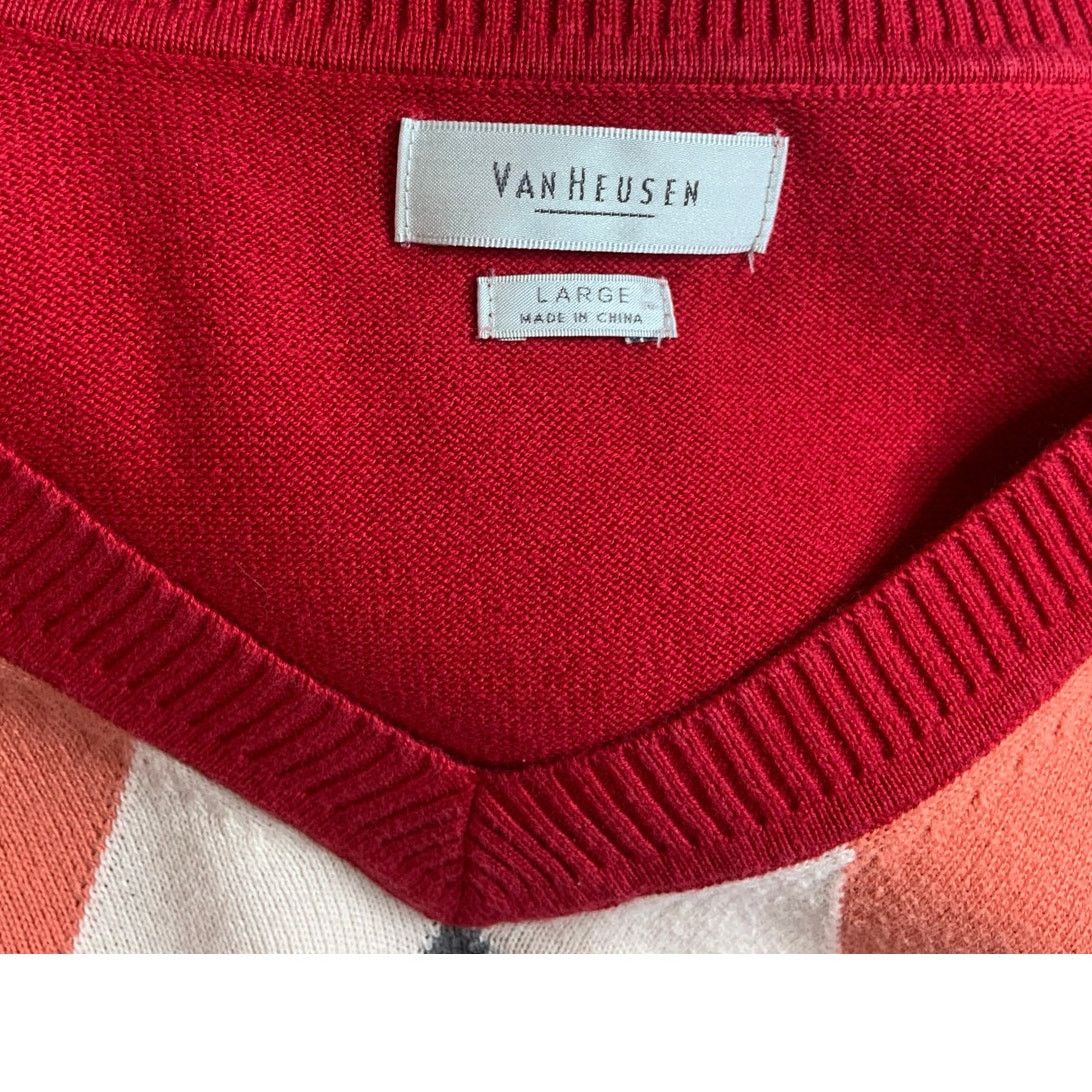 Van Heusen Van Heusen Women's Size Large V-Neck Sweater Pullover Argyle Size L / US 10 / IT 46 - 3 Thumbnail