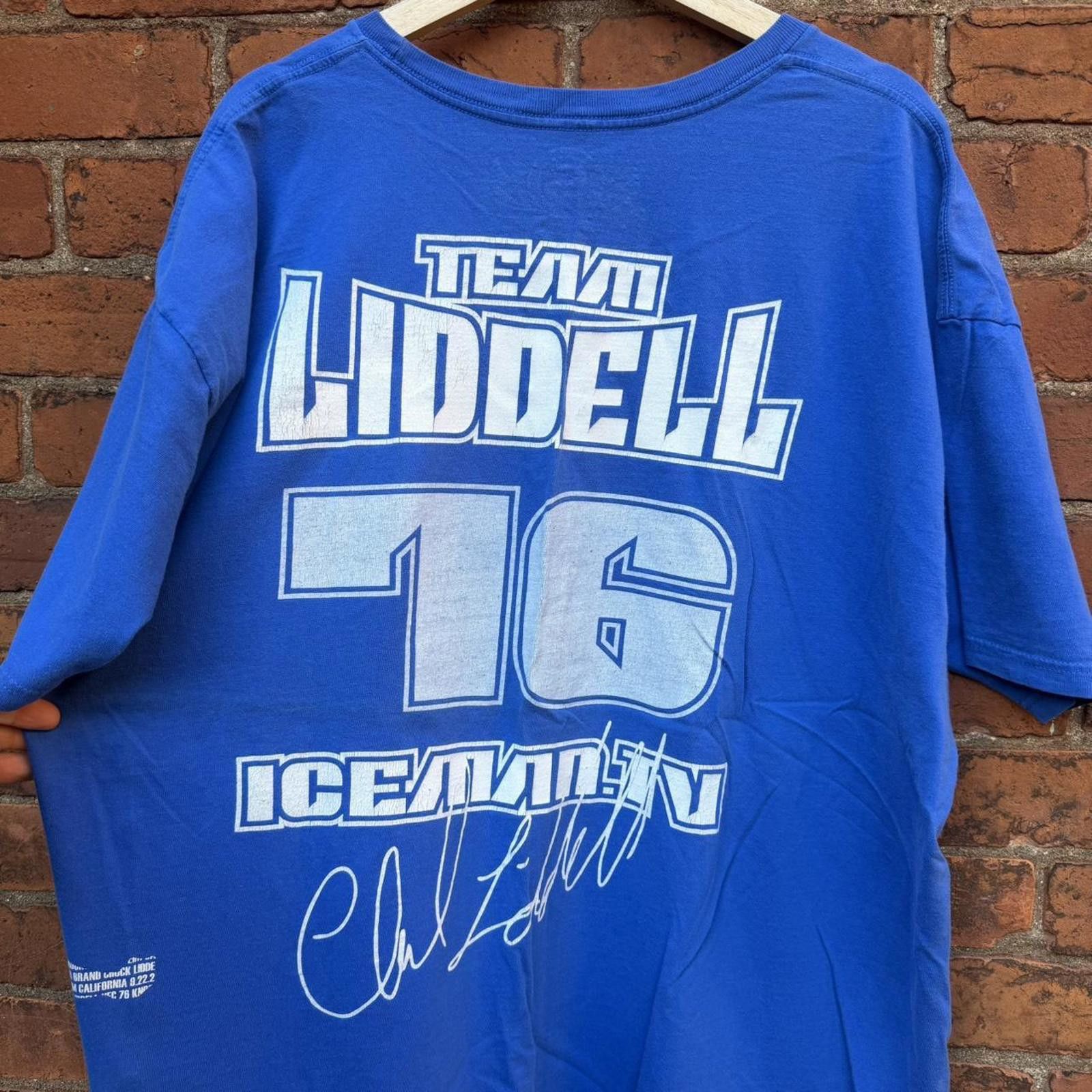 vintage sinister brand chuck Liddell iceman t shirt 00s XXL