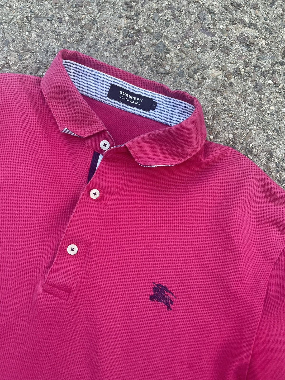 Burberry × Japanese Brand Pink Burberry Black Label Polo Tee Size US S / EU 44-46 / 1 - 2 Thumbnail