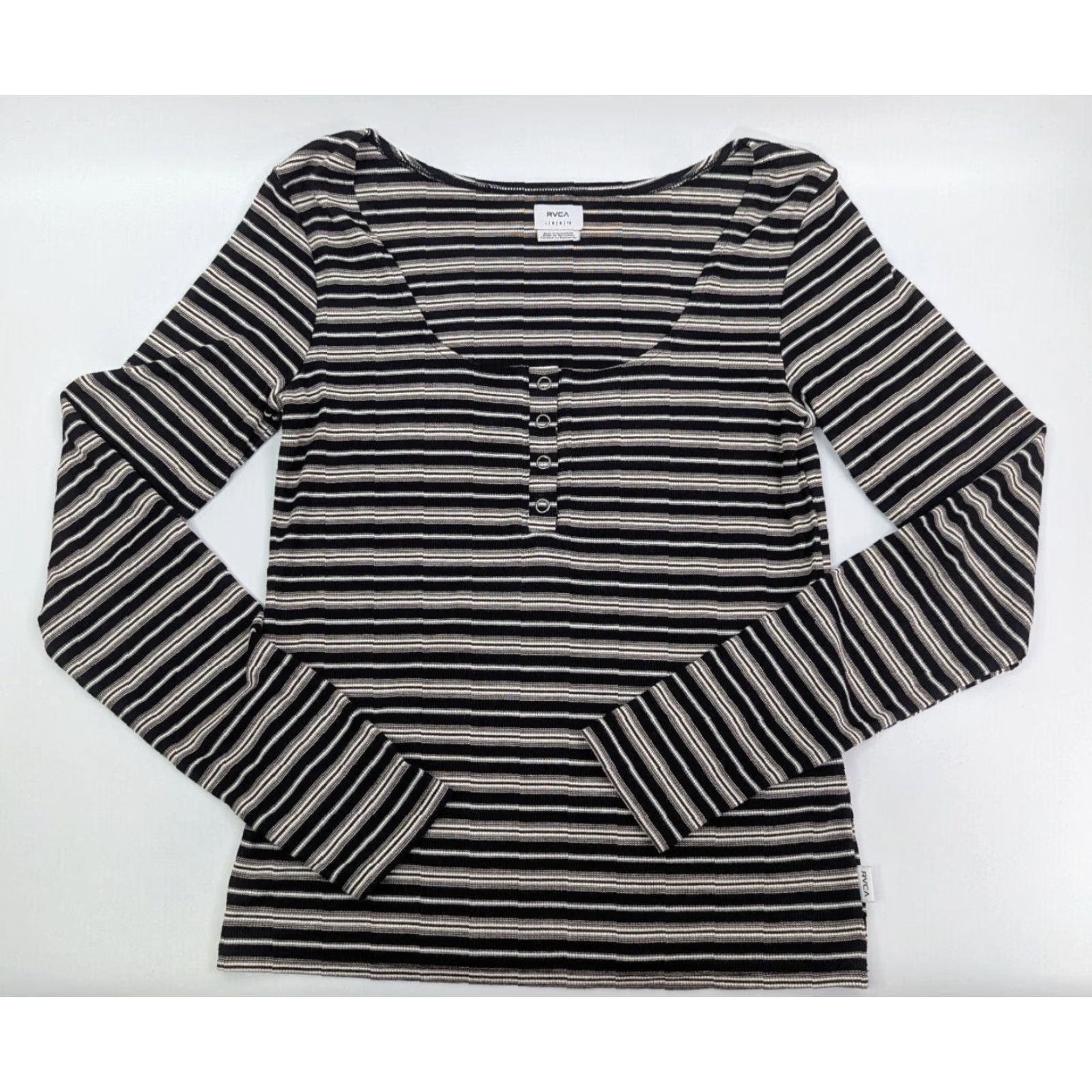 RVCA RVCA Women's Guarded Long Sleeve Henley Shirt L/12 Retro Skate School Size M / US 6-8 / IT 42-44 - 2 Thumbnail