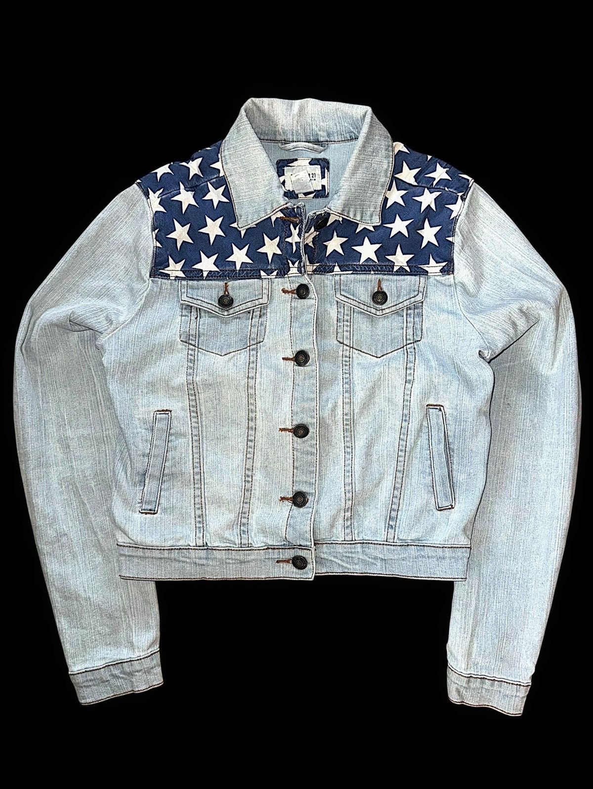 Other USA flag denim jacket y2k forever 21 glam avant garde Size S / US 4 / IT 40 - 2 Thumbnail