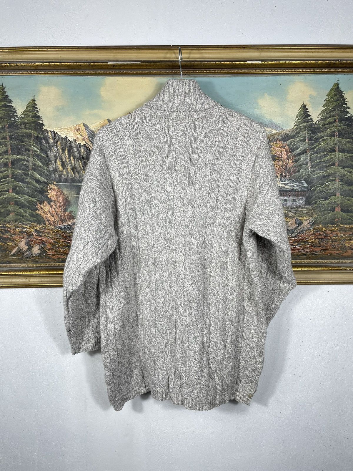 Japanese Brand × Vintage Retro Braid Cable Pull Turtleneck Knitwear Jumper Bear Wool Size US XL / EU 56 / 4 - 8 Thumbnail