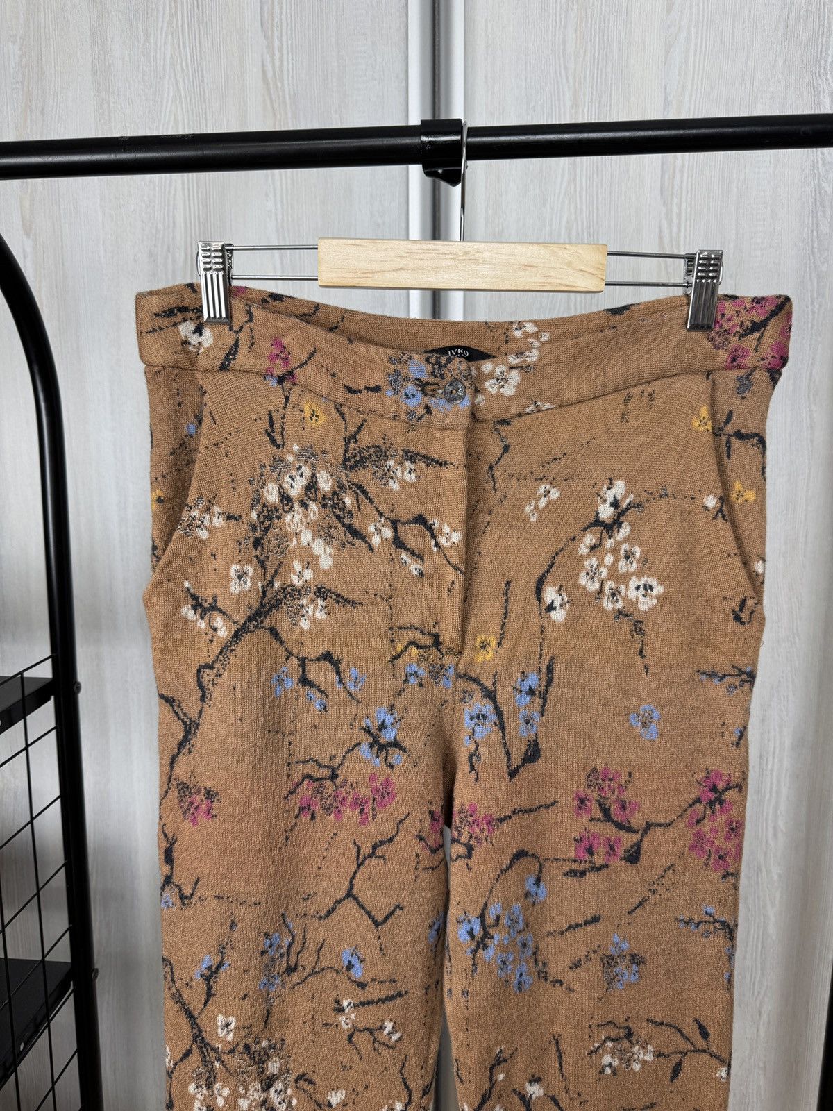 Other Ivko Wool beige brown floral flower pattern pants trousers Size 32" / US 10 / IT 46 - 3 Thumbnail