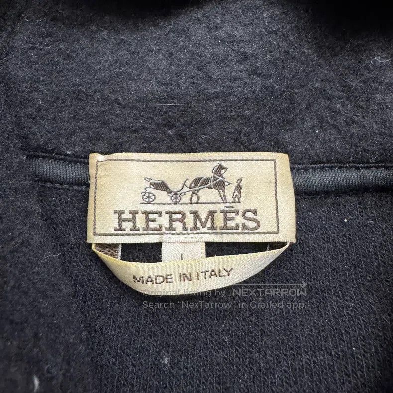 Hermes Hermes Leather patch pocket wool hooded sweatshirt Size US L / EU 52-54 / 3 - 3 Thumbnail